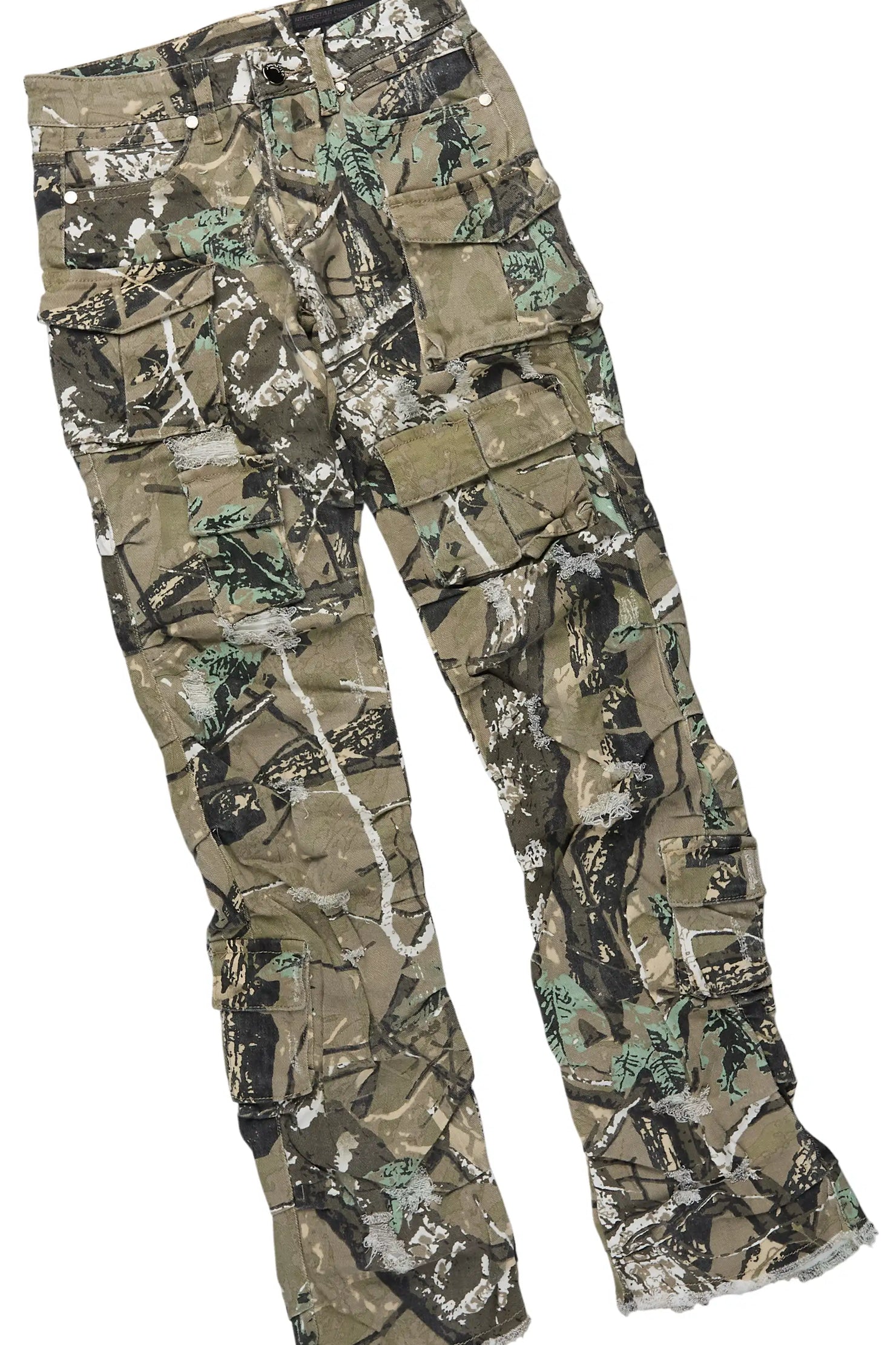 Boys Amos Black L/S T-Shirt & Gentry Camo Stacked Jean Set