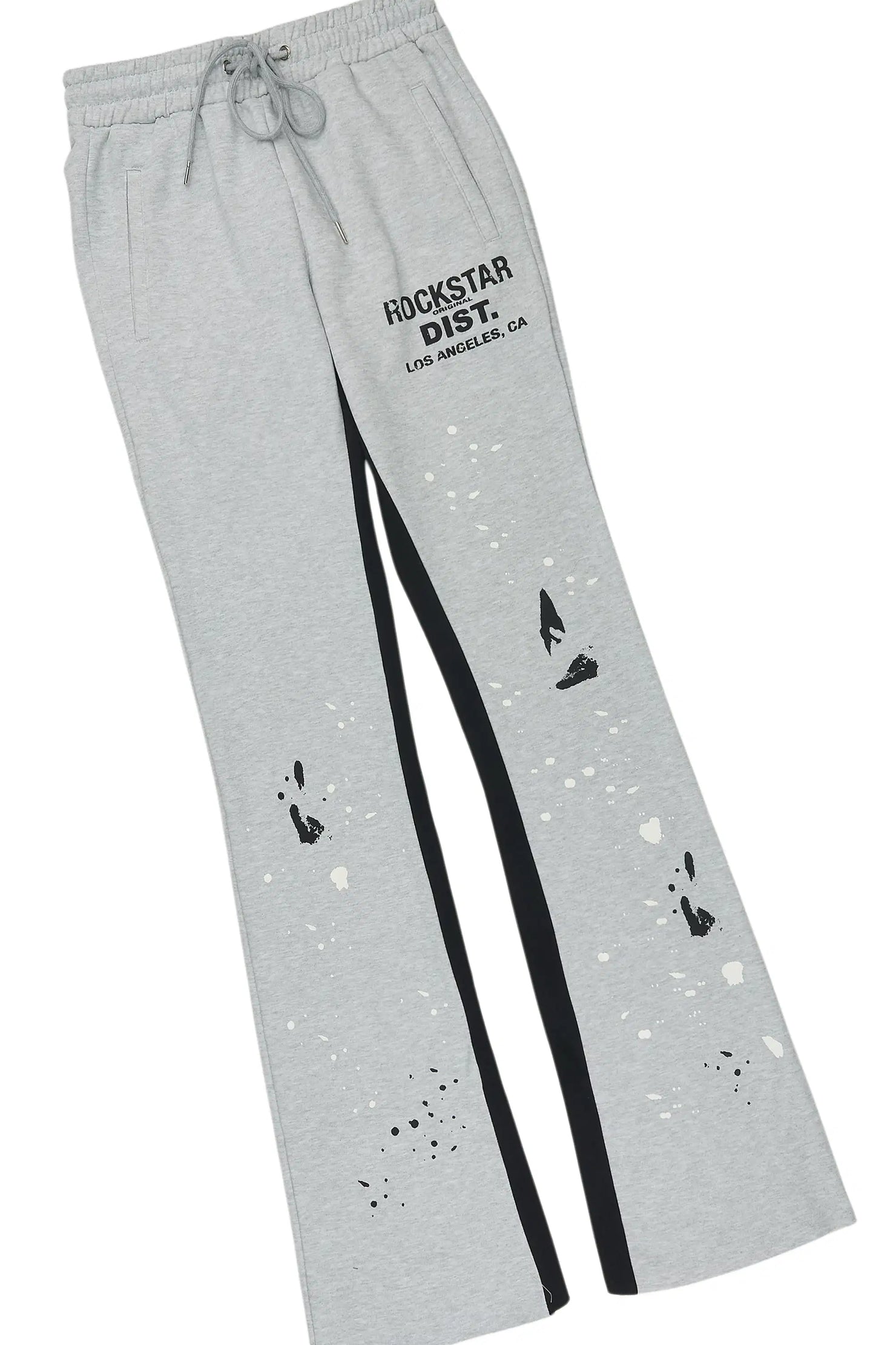 Scottie Black/Heather Grey T-Shirt/Stacked Flare Track Pant Set