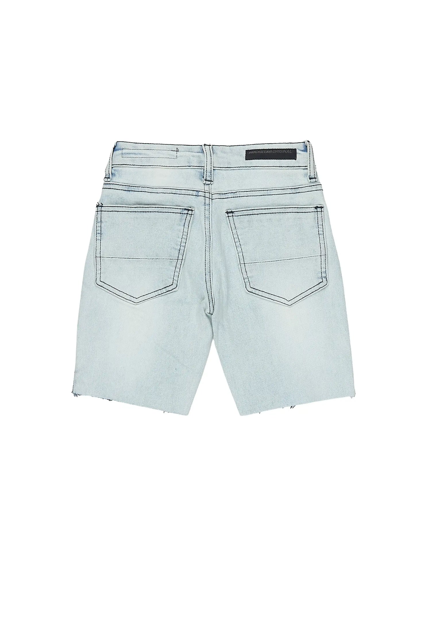Boys Espen Blue Patchwork Denim Short