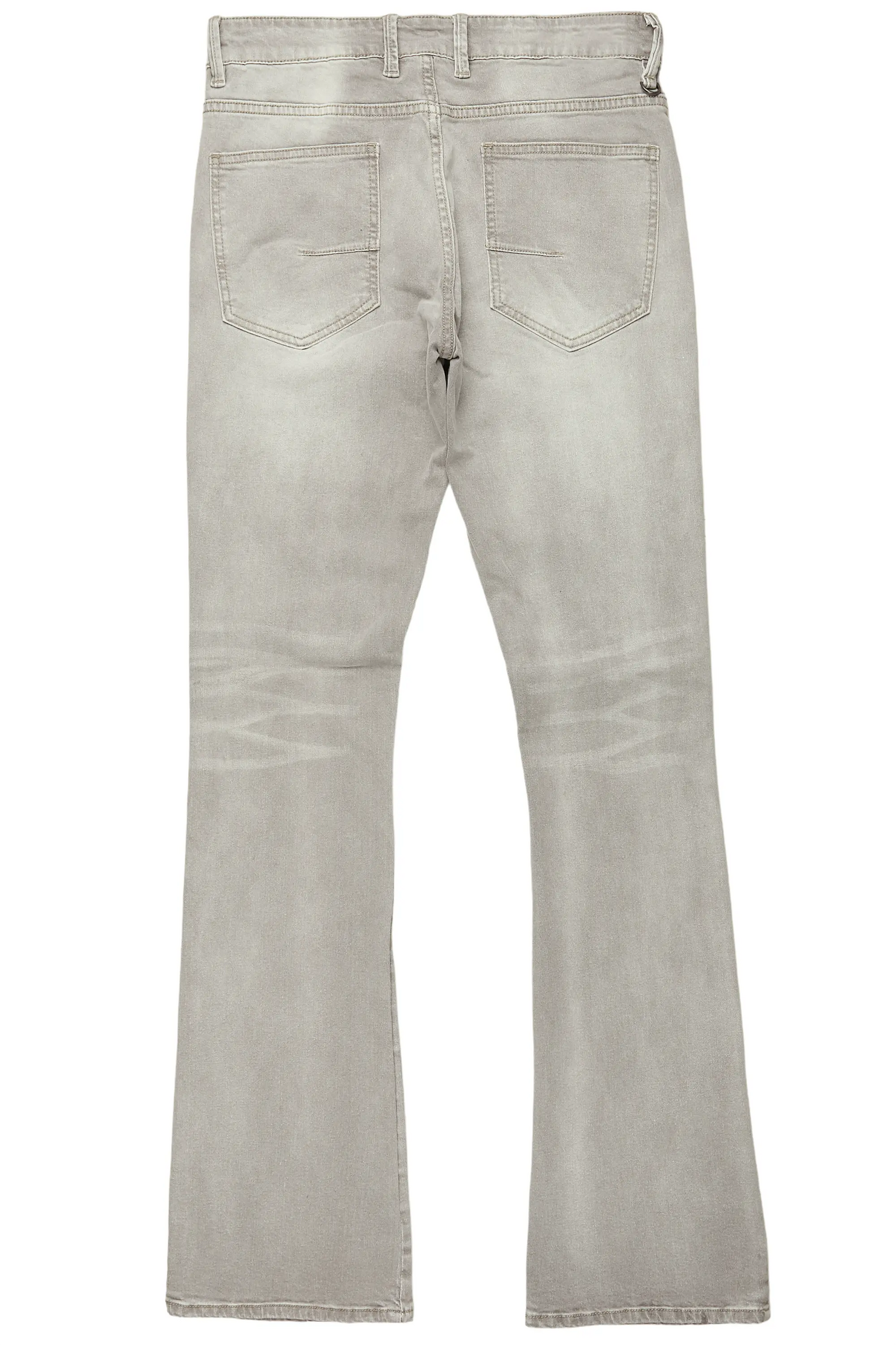 Ebbos Grey Flame Patched Skinny Flare Jean