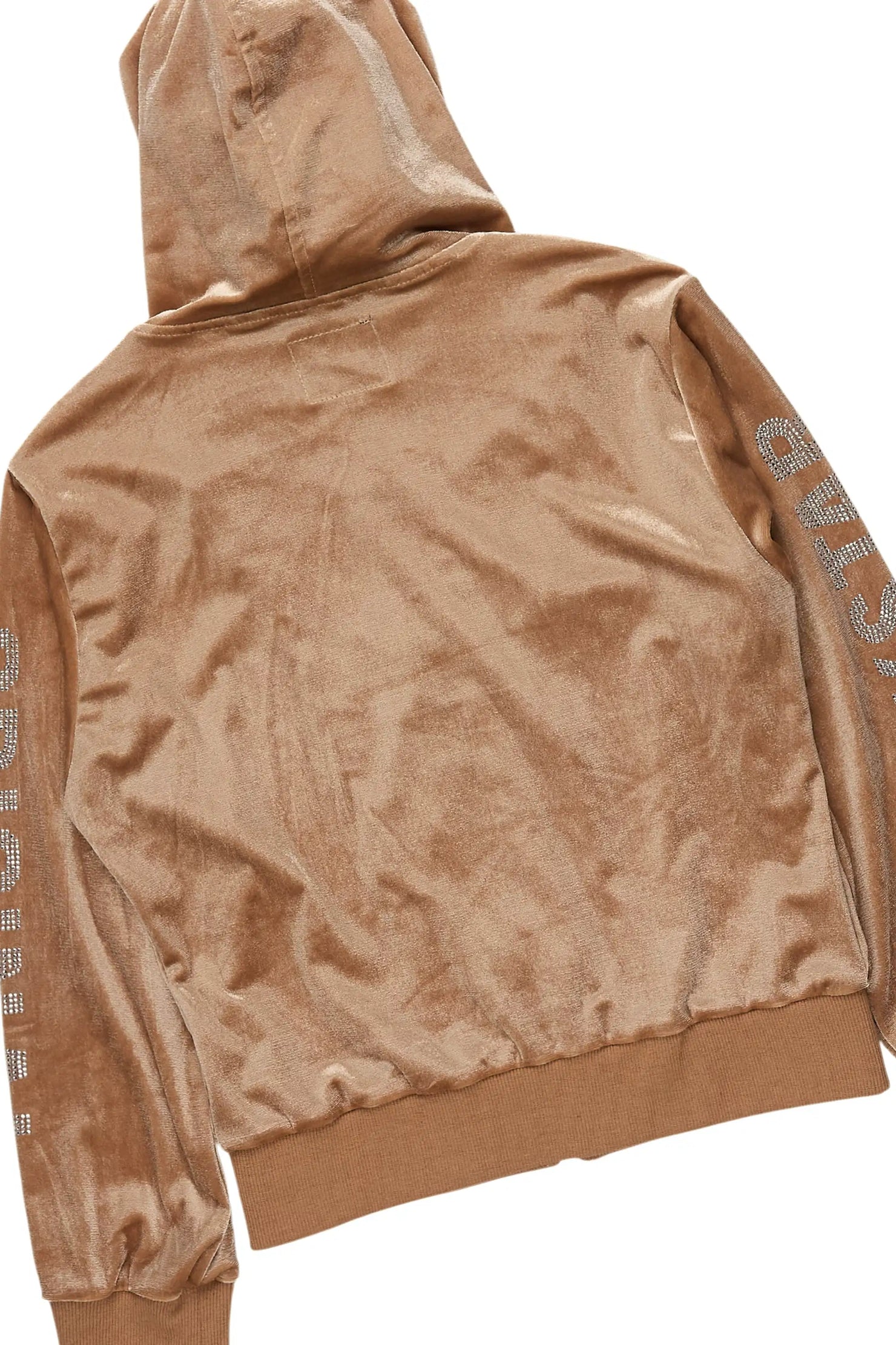 Girls Shakura Camel Stacked Velour Track Set