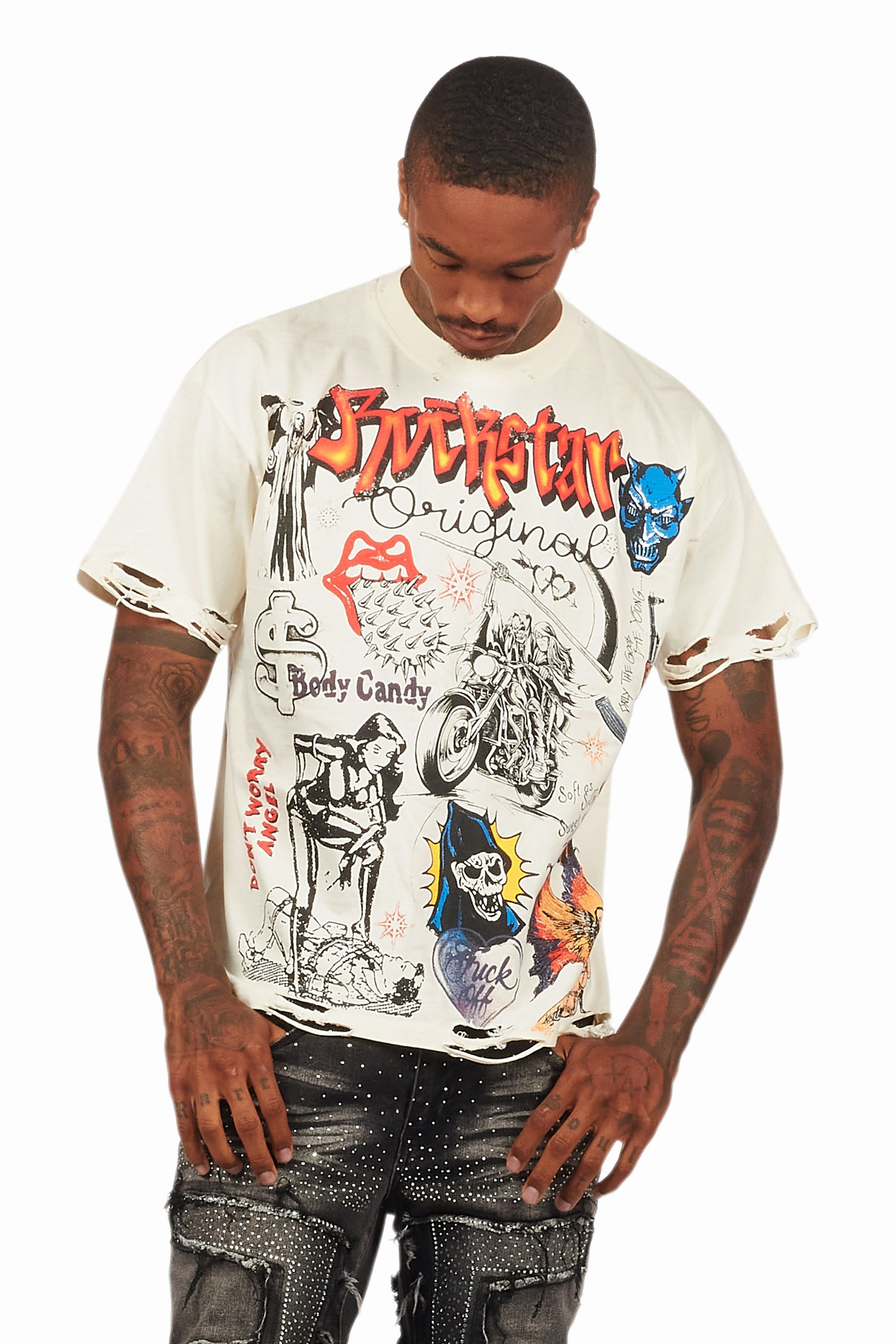 Shoota Vintage Sand Oversized Graphic T-Shirt