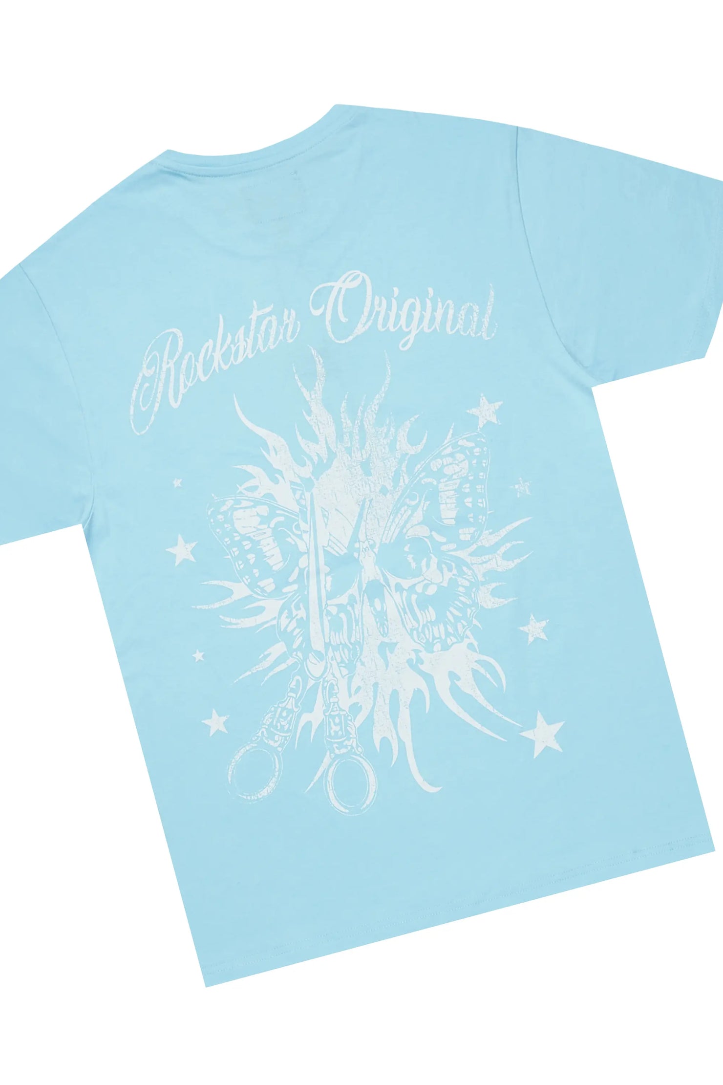 Spiral Baby Blue T-Shirt Short Set