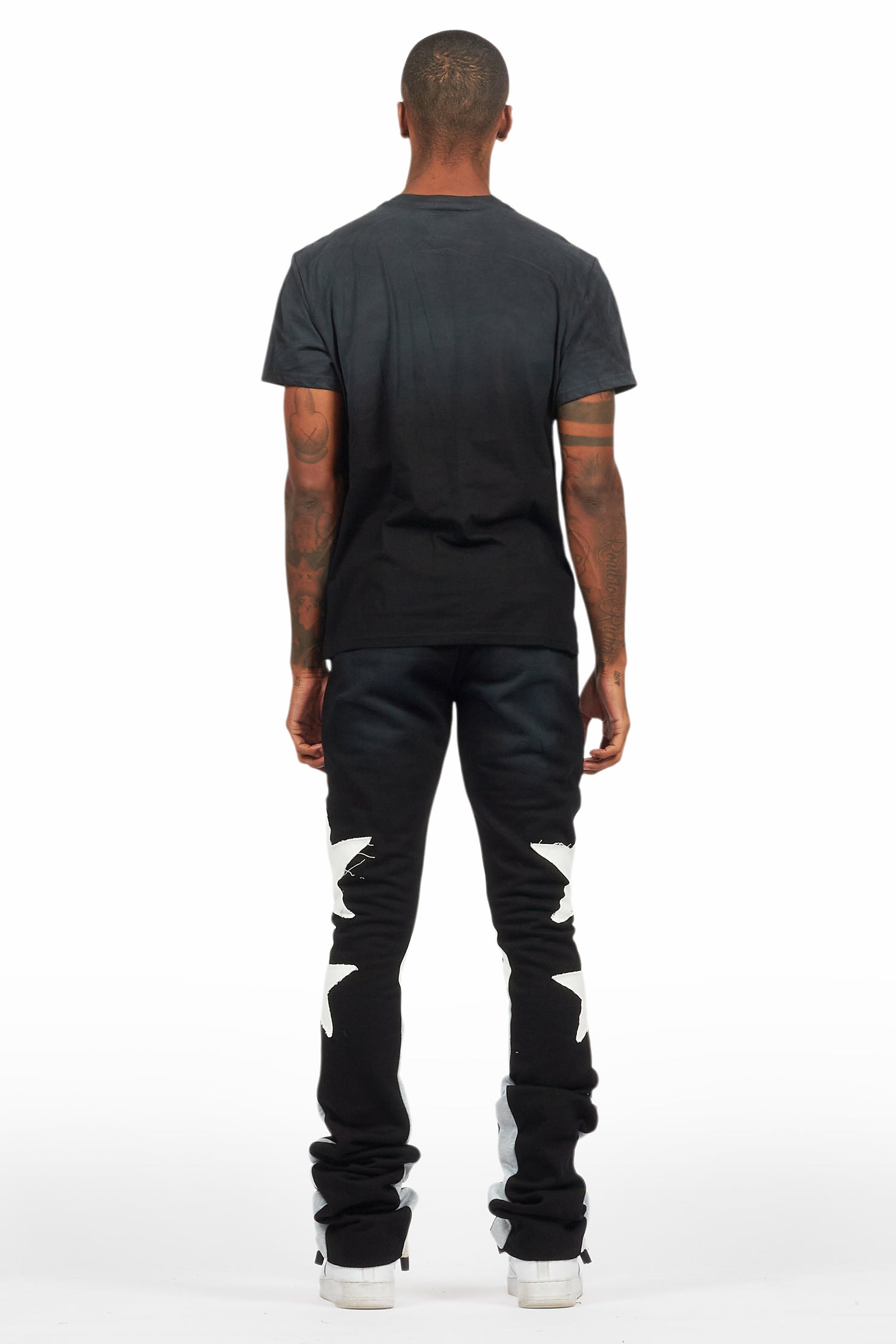 Pacino Black/Grey T-Shirt/Stacked Flare Track Set
