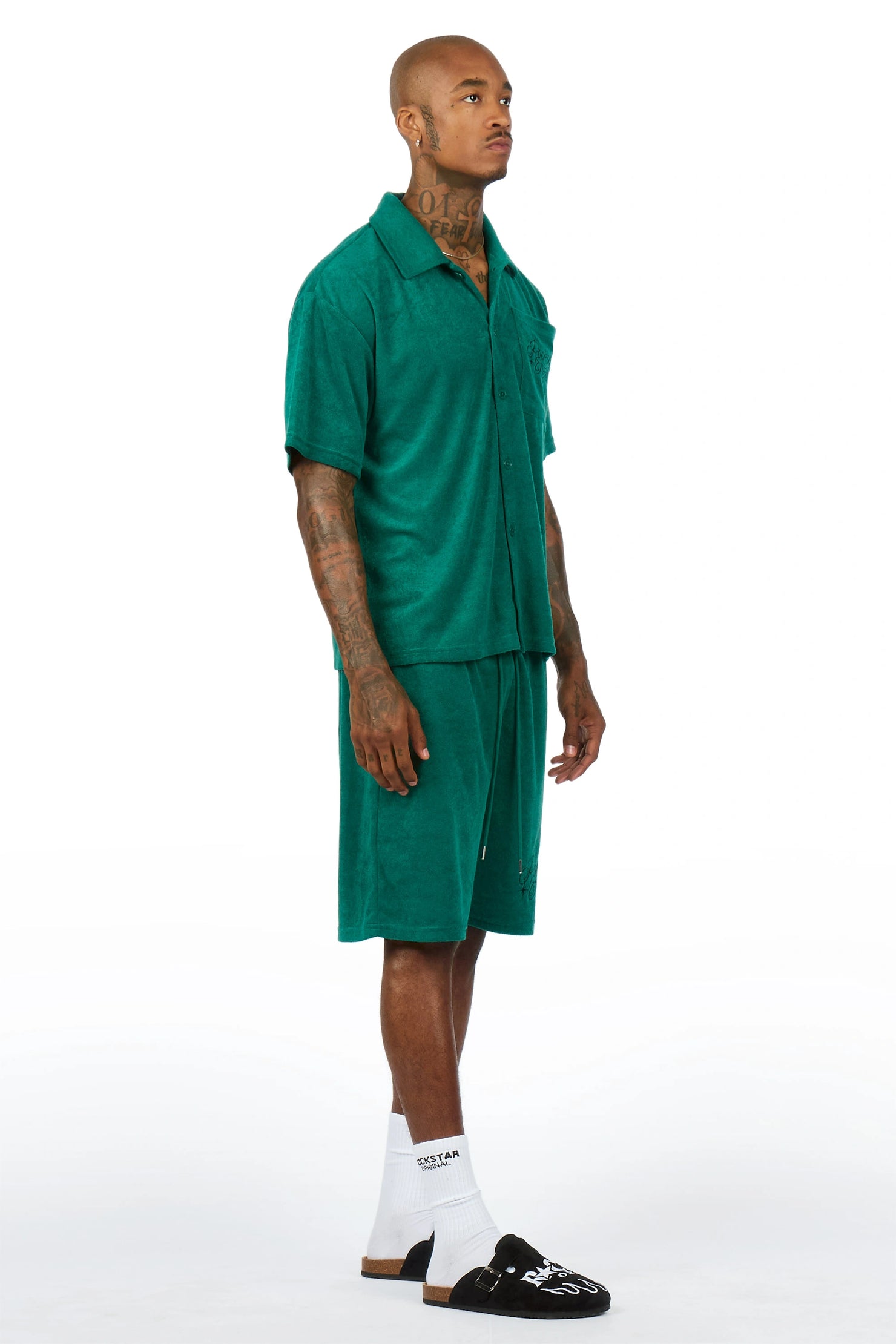 Hirsh Mint Button Down Shirt/Short Set