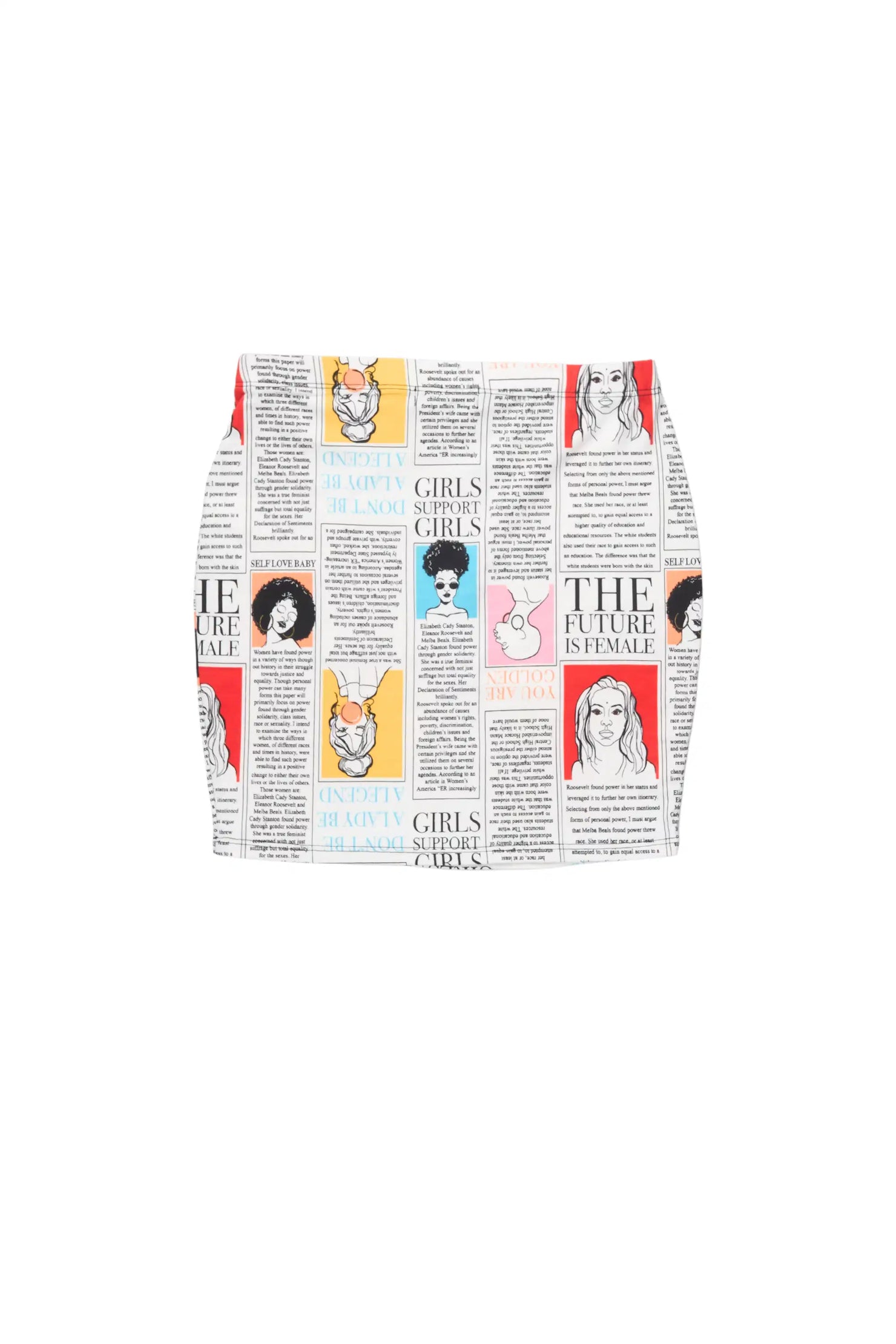 Rholanda Multi Newspaper Print Mini Skirt