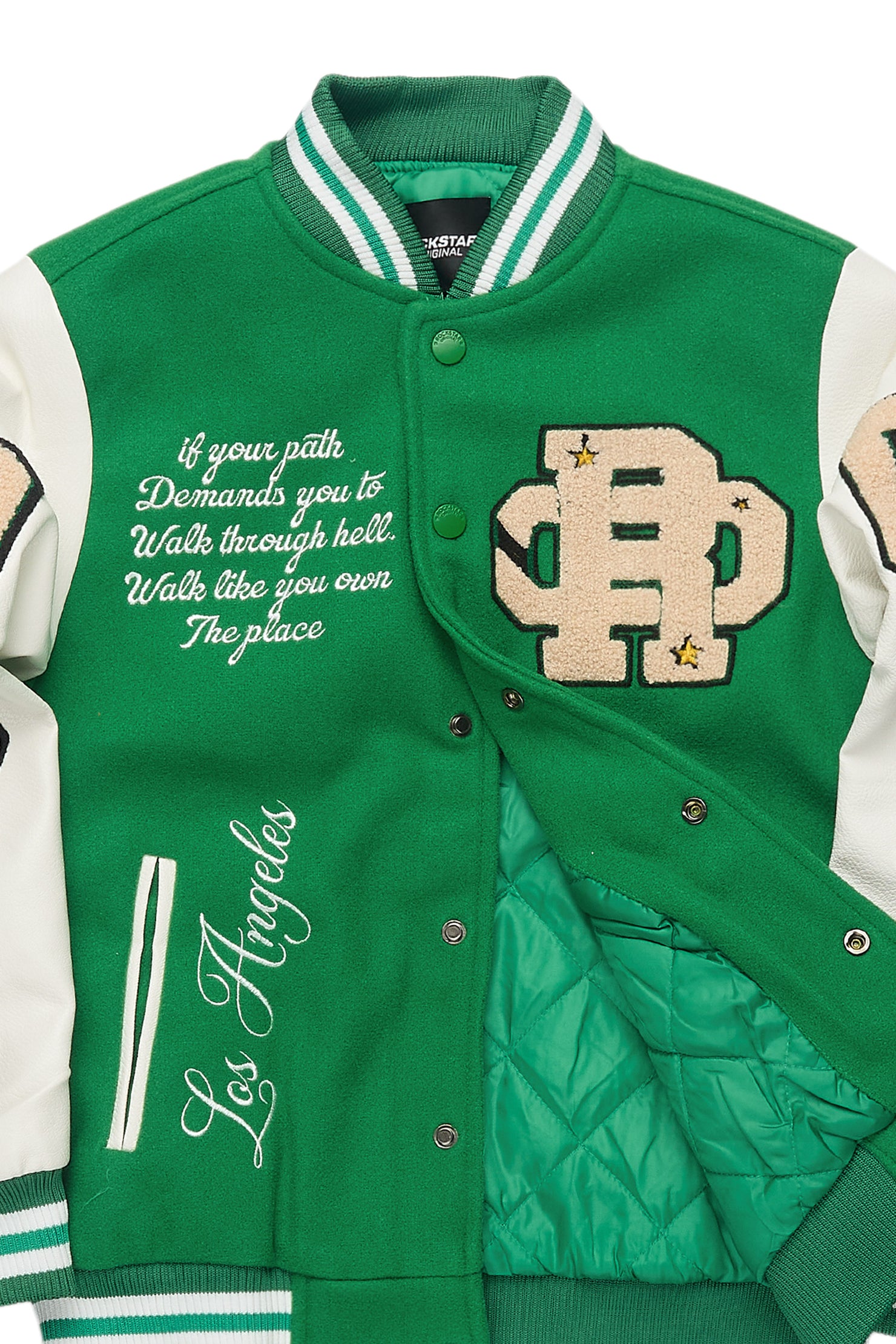 Boys Balser Green Varsity Jacket
