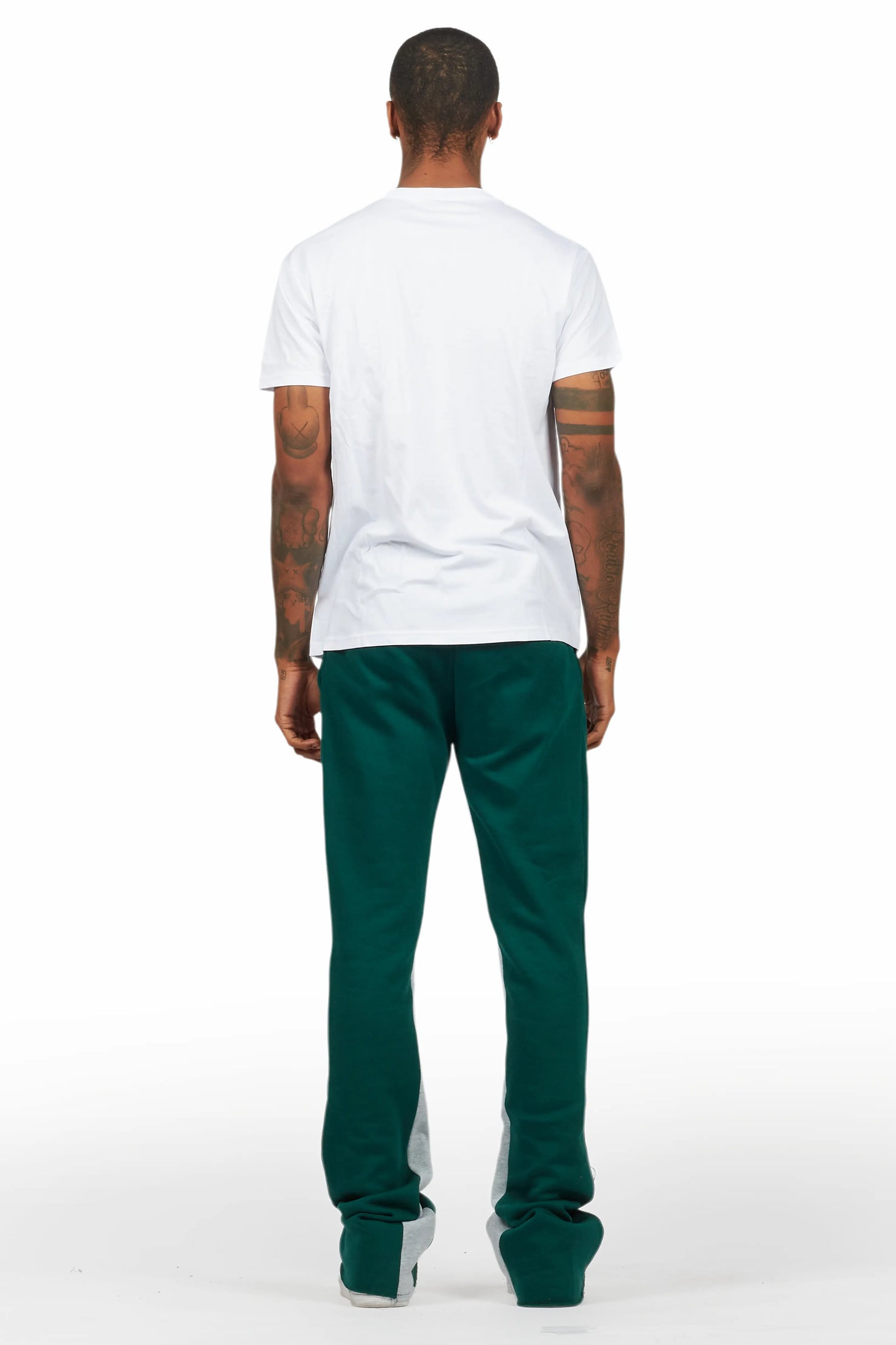 Racing Grung White/Green T-Shirt/Stacked Baggy Track Pant Set