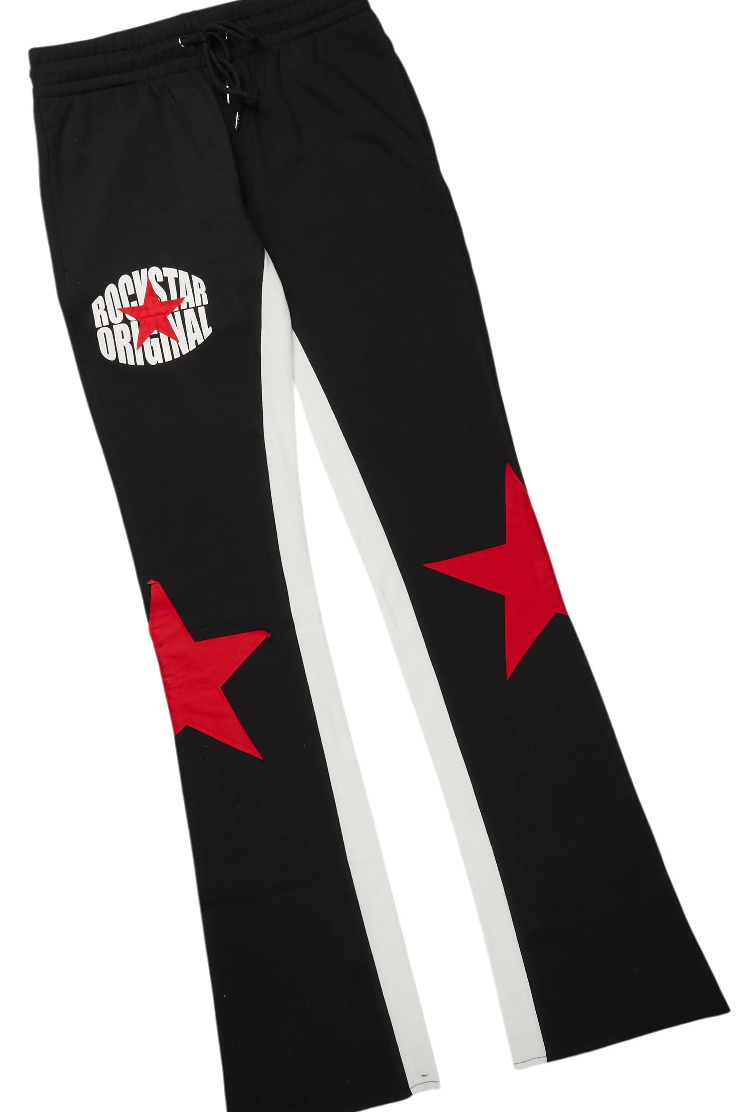 States Black/Red Baggy Stacked Hoodie Track Set