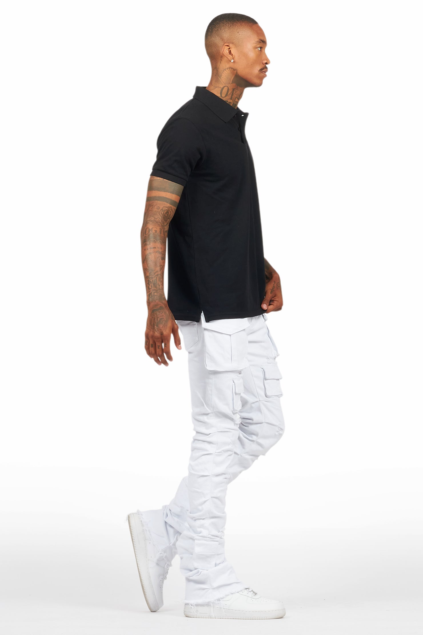 Gentry White Stacked Flare Jean