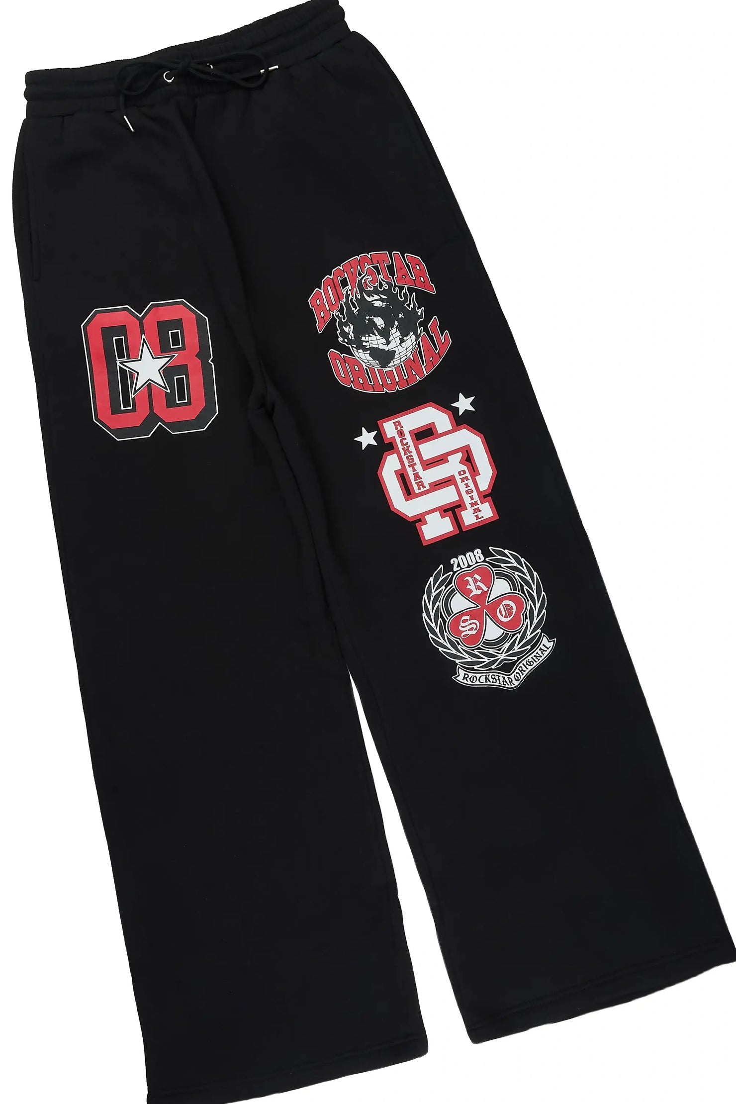 Gallant Black 3/4 Crop Boxy Tee/ Fleece Baggy Pant Track Set