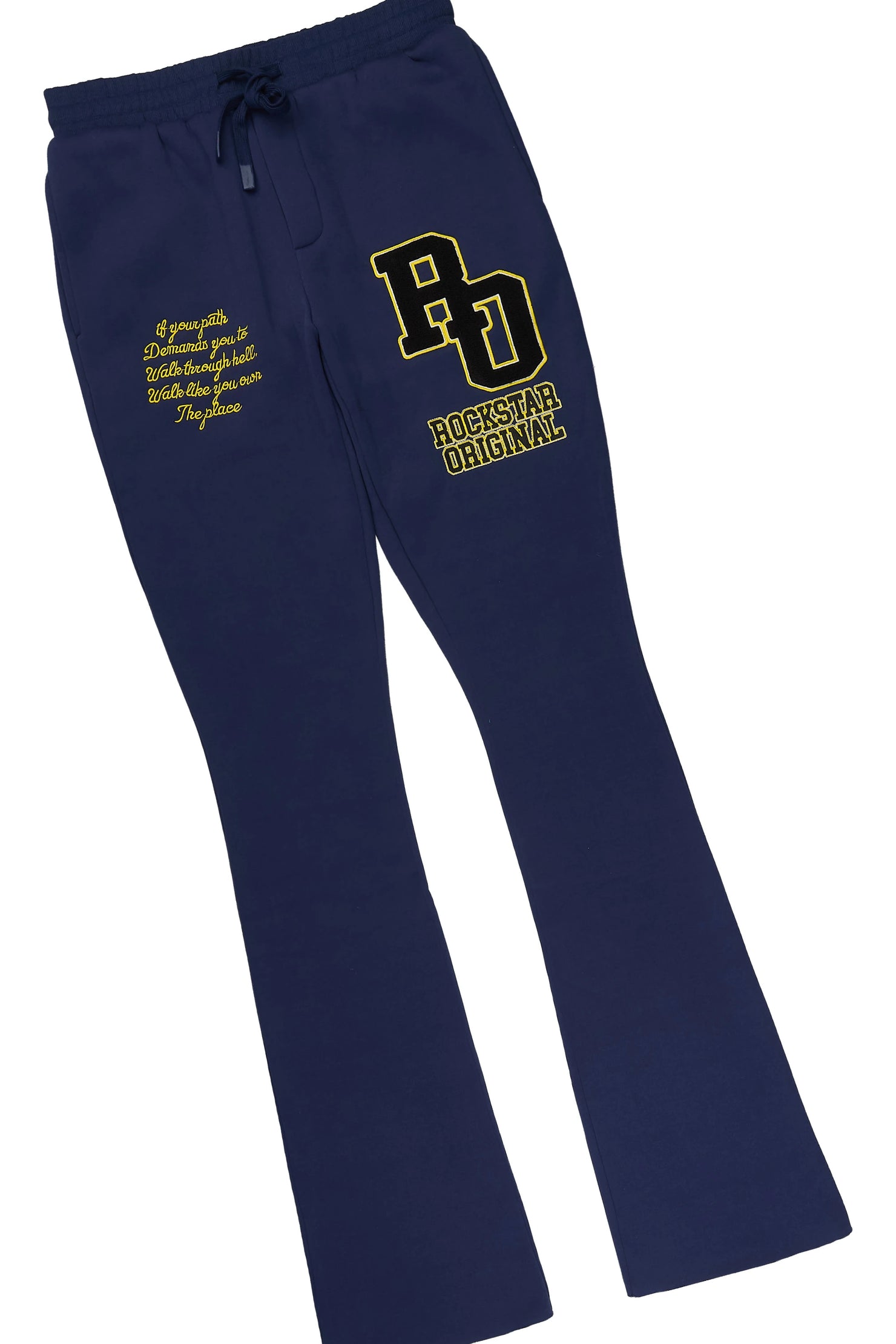 Leslaw Navy Zip Up Hoodie Stacked Track Set