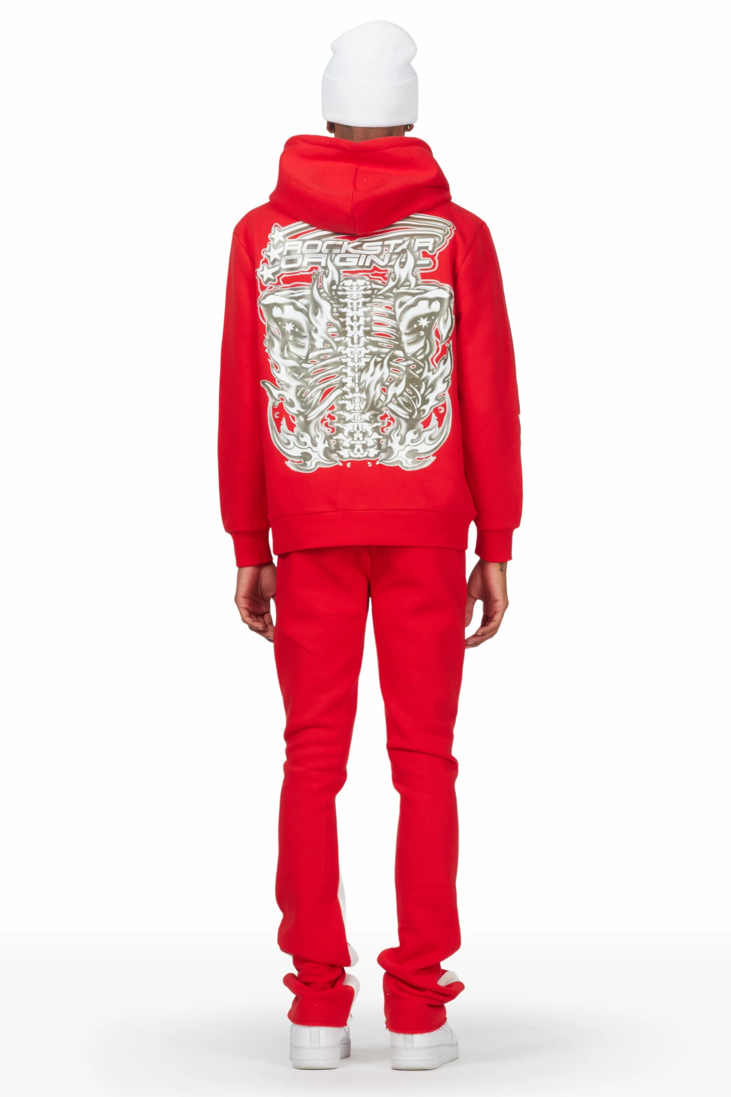 Skelly Red Hoodie Stacked Flare Track Set
