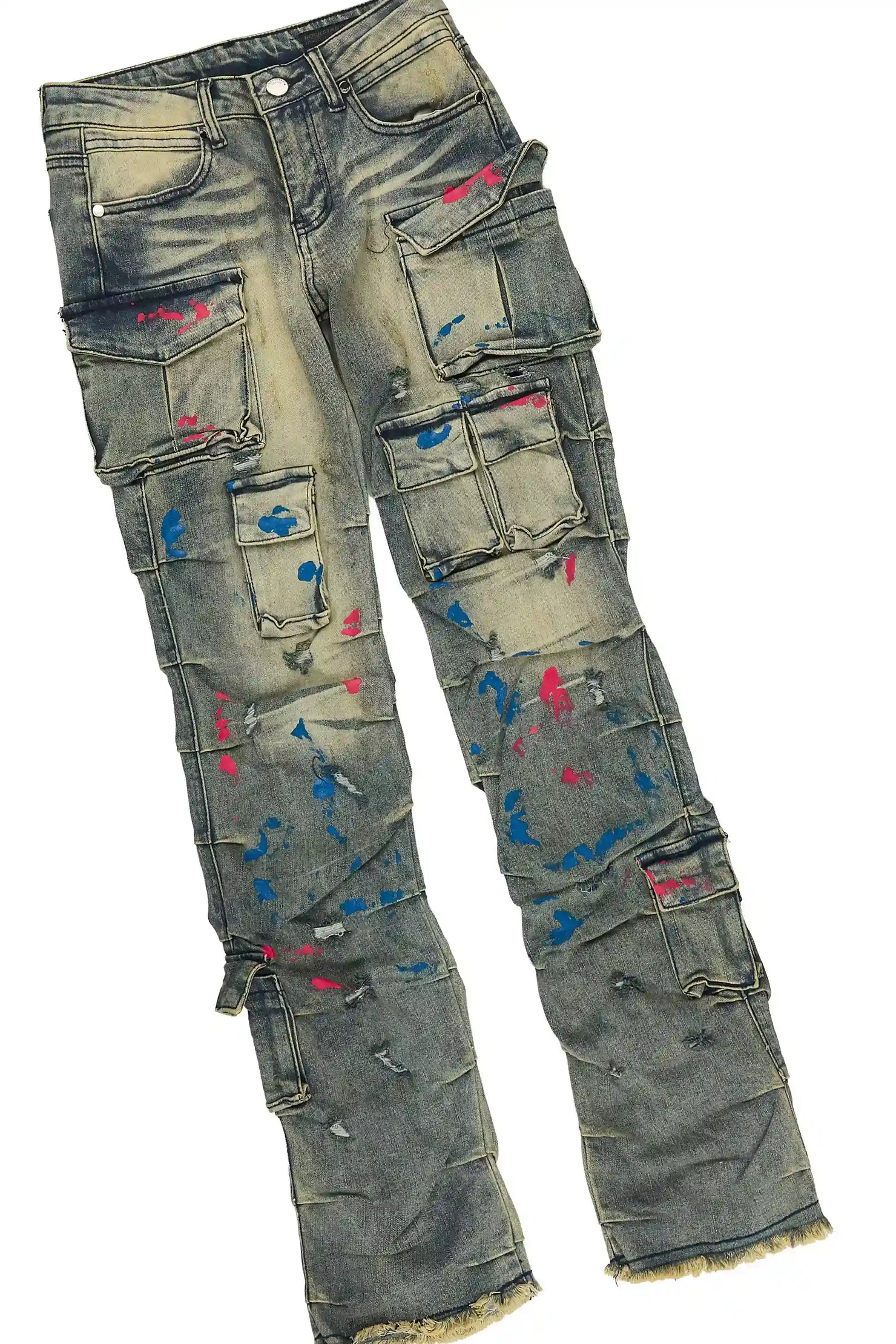 Boys Montae Navy/Tint T-Shirt Stacked Jean Set