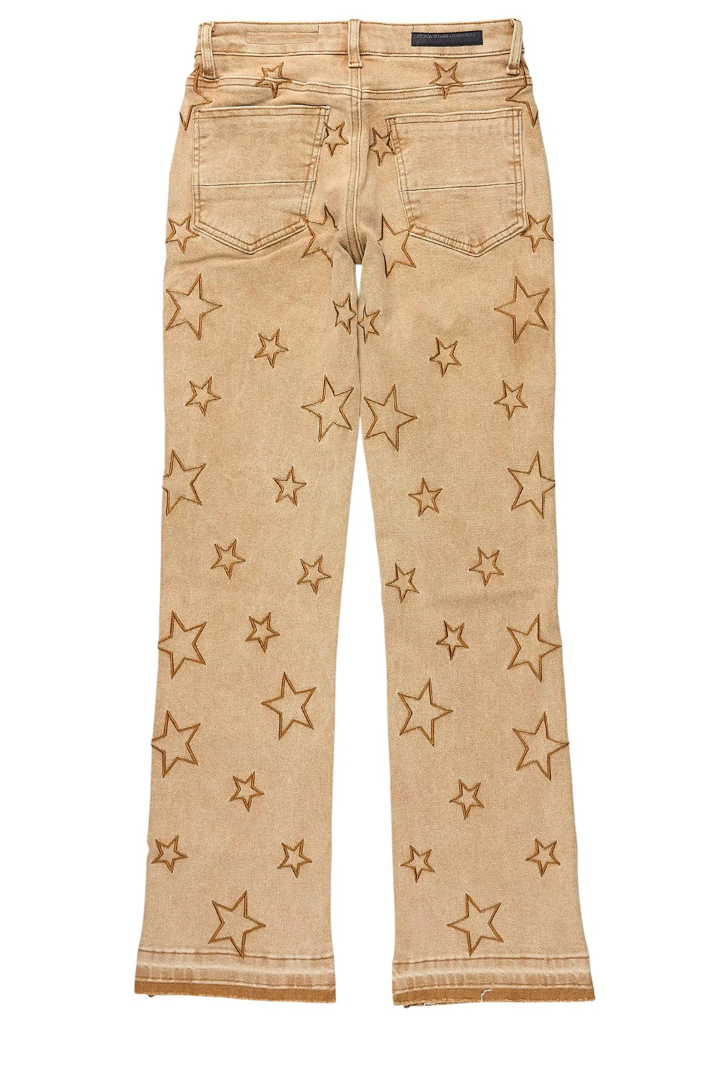 Boys Starship Beige Stacked Flare Jean