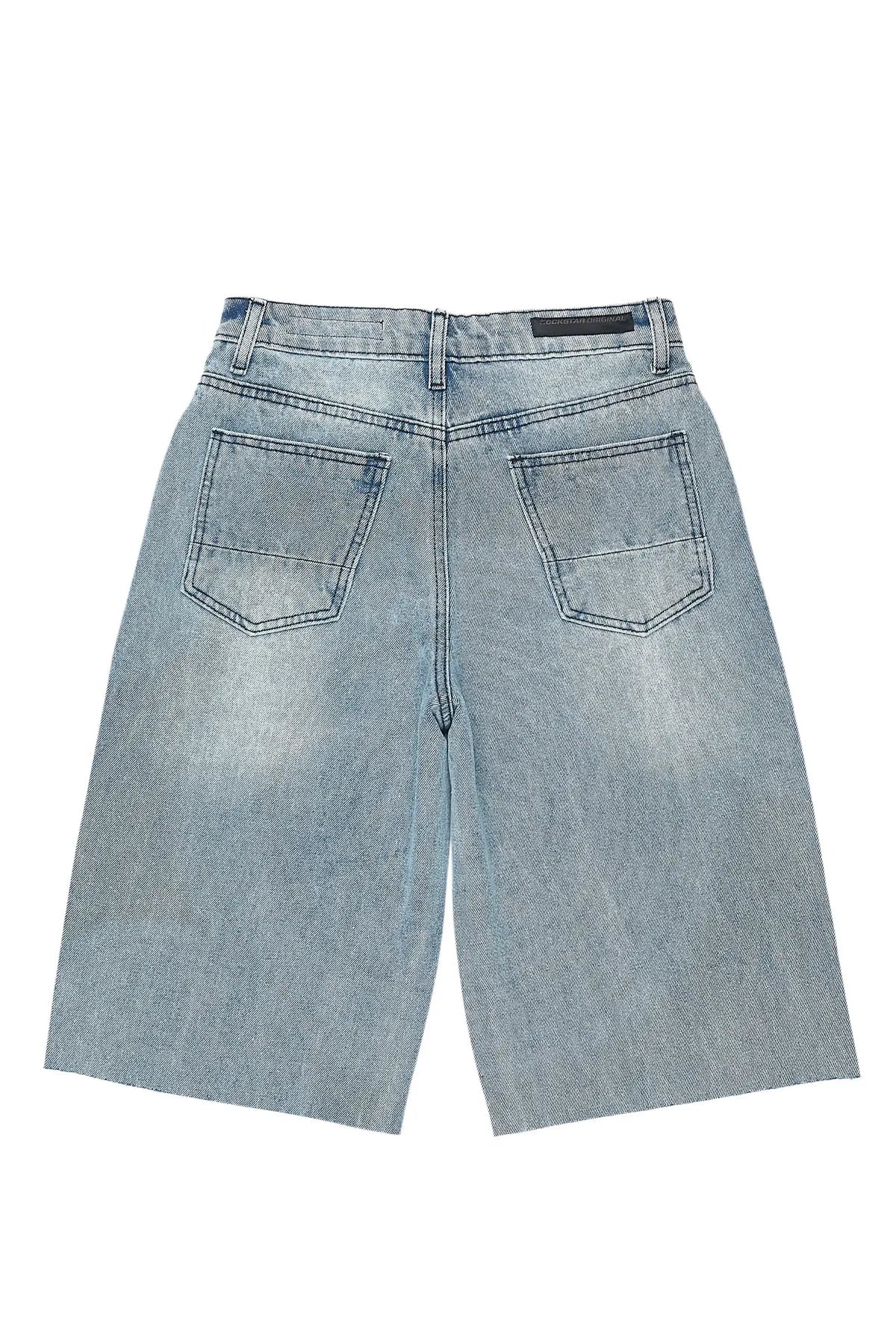 Boys Glanz Light Blue Rhinestone Denim Jort