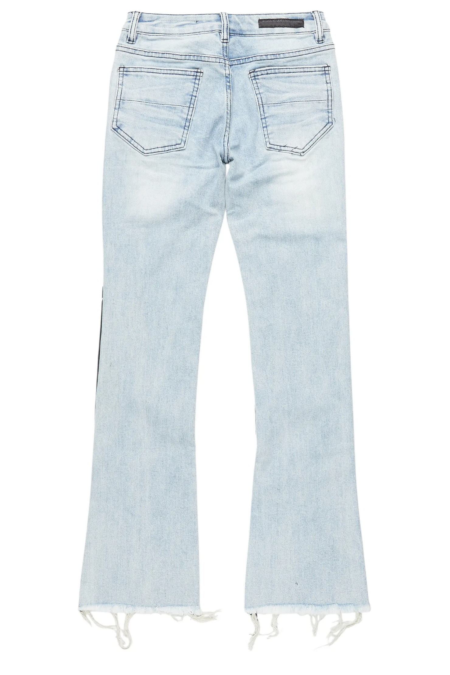 Boys Edgar Blue Patchwork Stacked Flare Jean