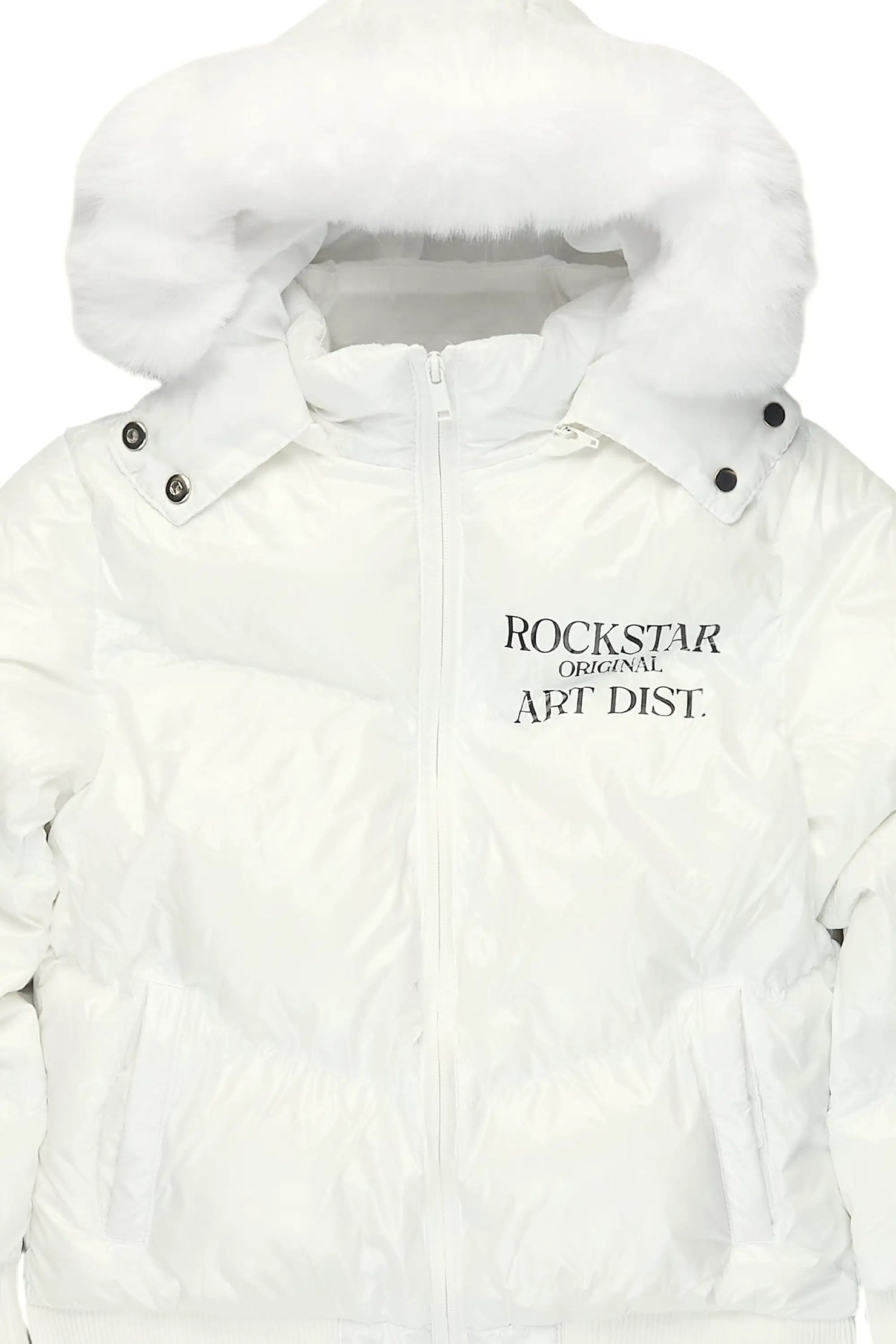 Girls Destina White Puffer Jacket