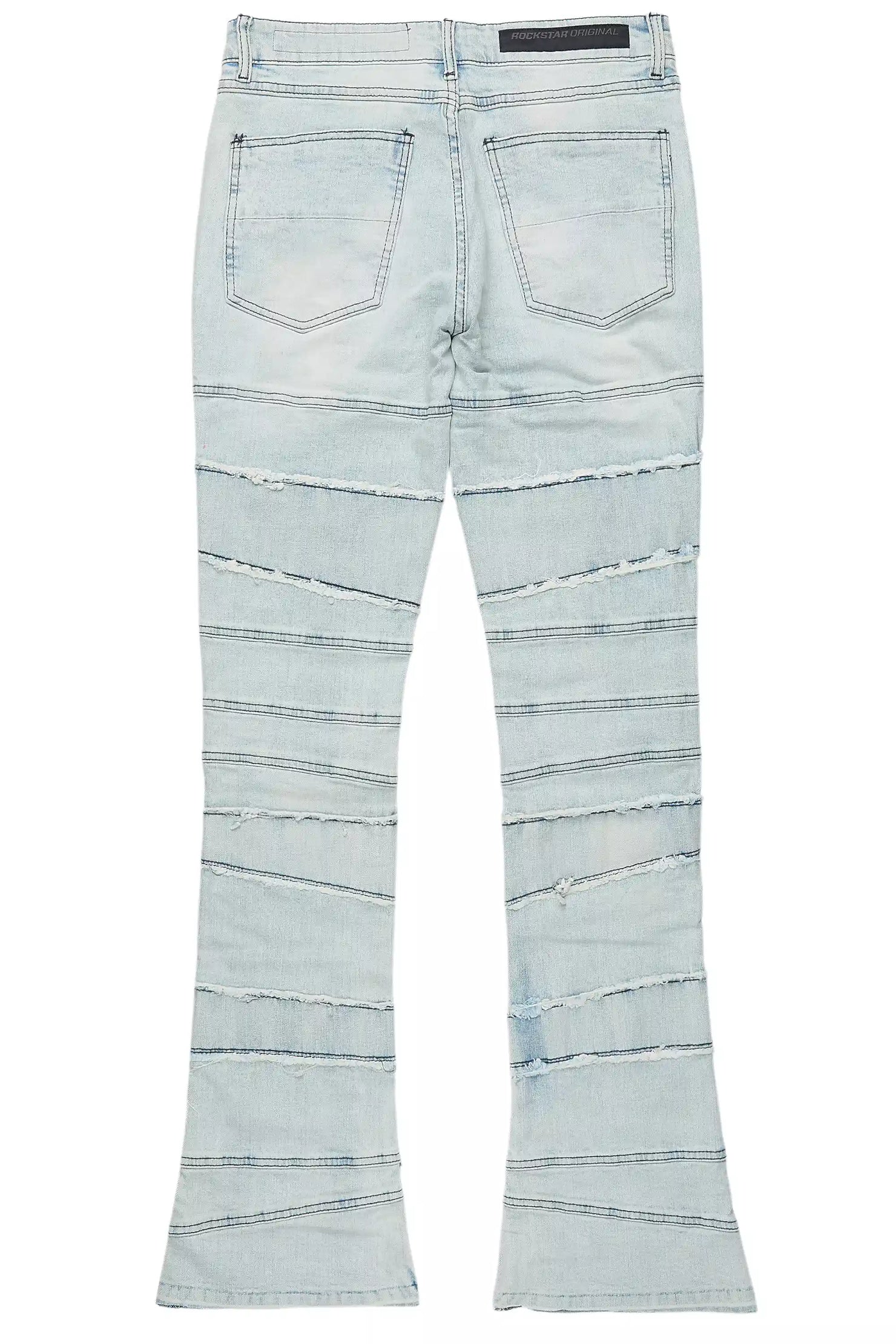 Franko Light Blue Stacked Flare Jean