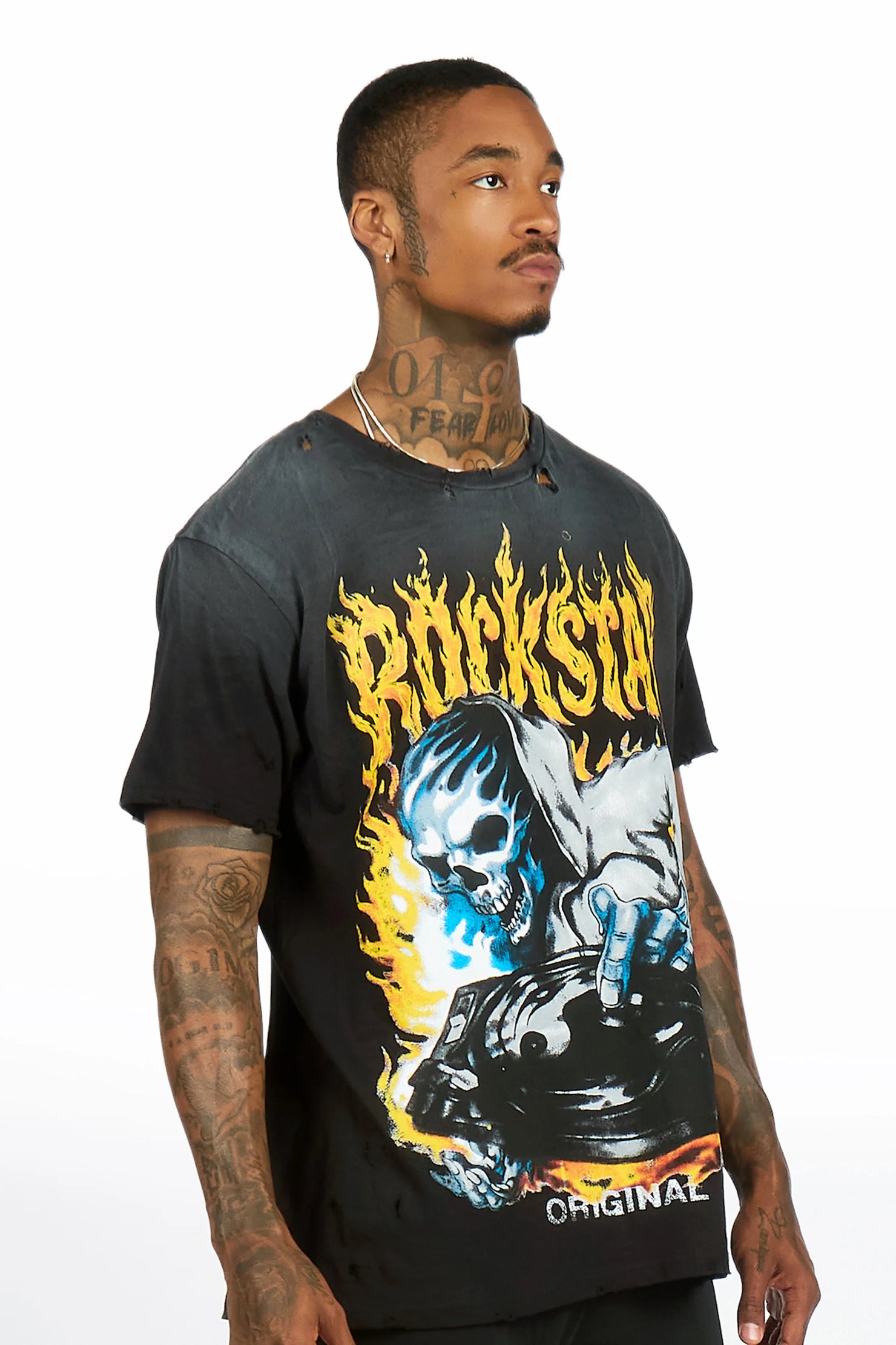 Dice Black Oversized Graphic T-Shirt
