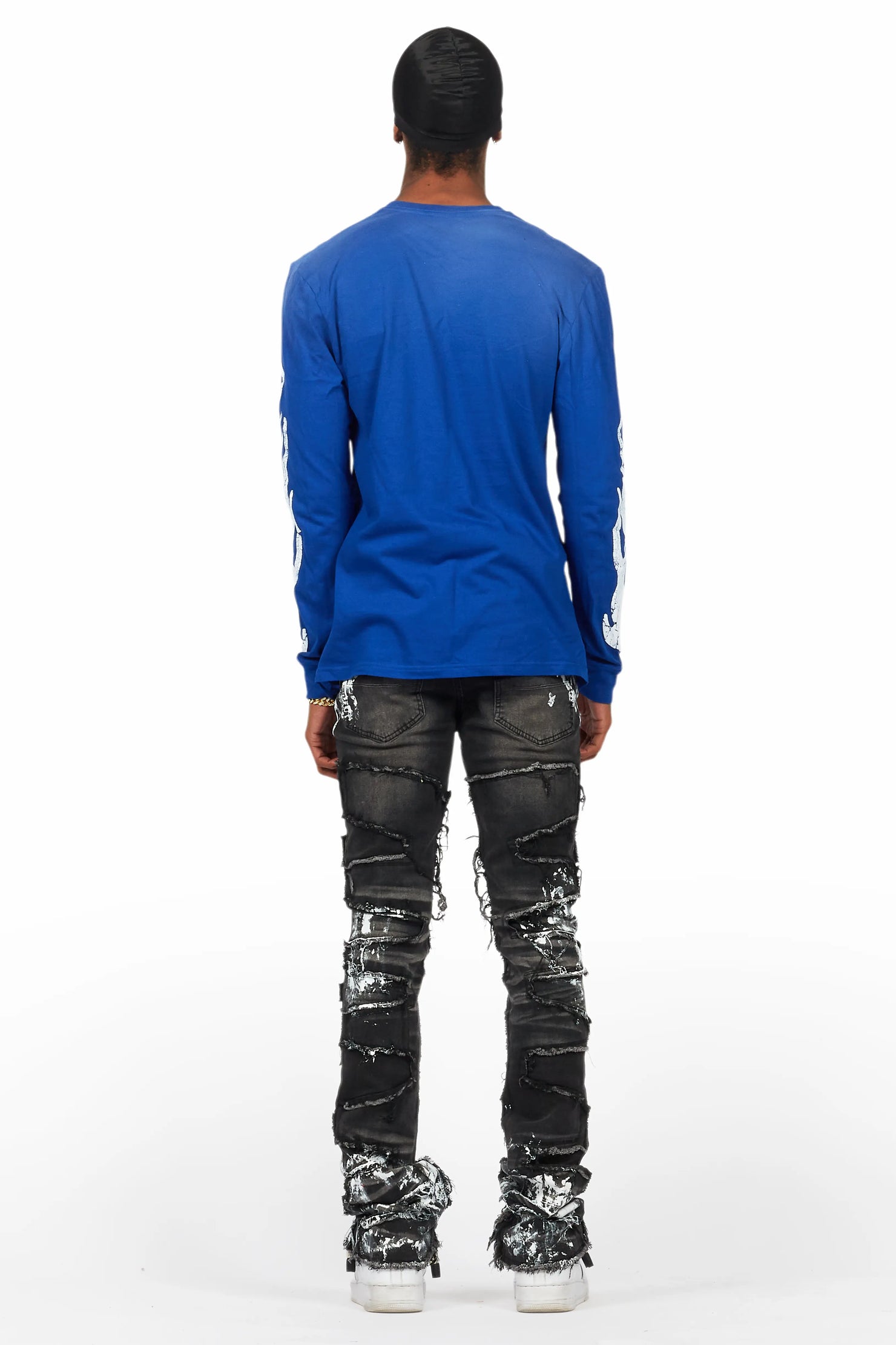 Kodak Grey/White Painter Stacked Flare Fringe Jean