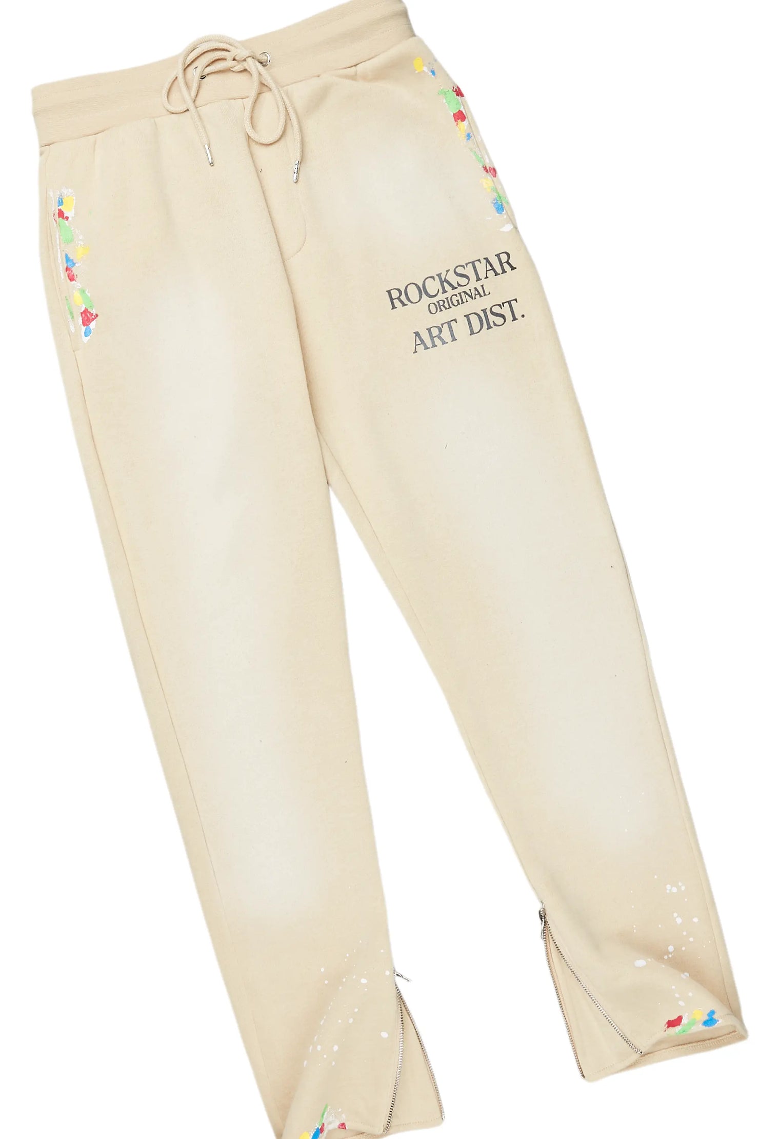 Rockstar Art Dist. Beige Slim Fit Track Set