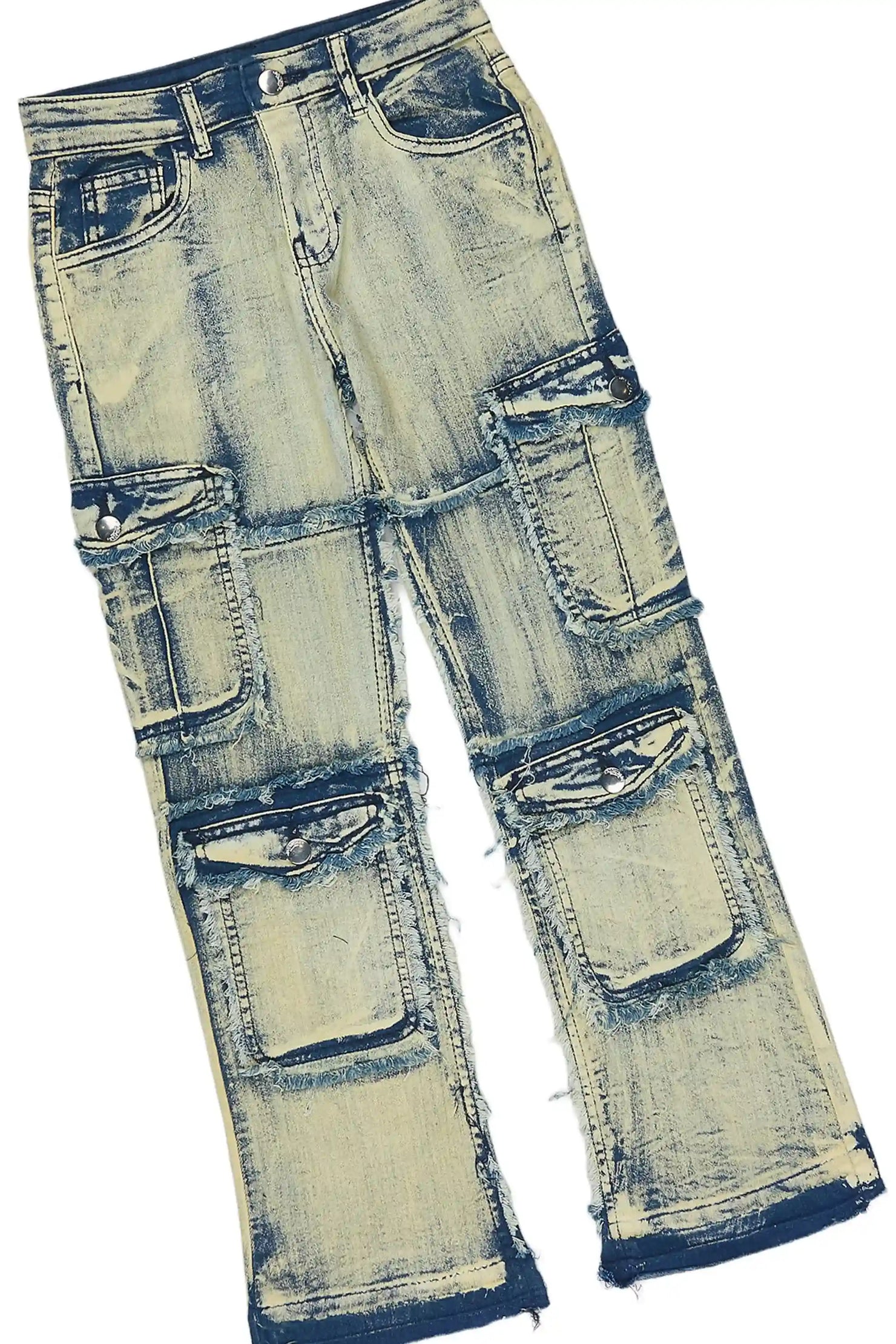 Boys Zayden Navy T-Shirt Stacked Jean Set