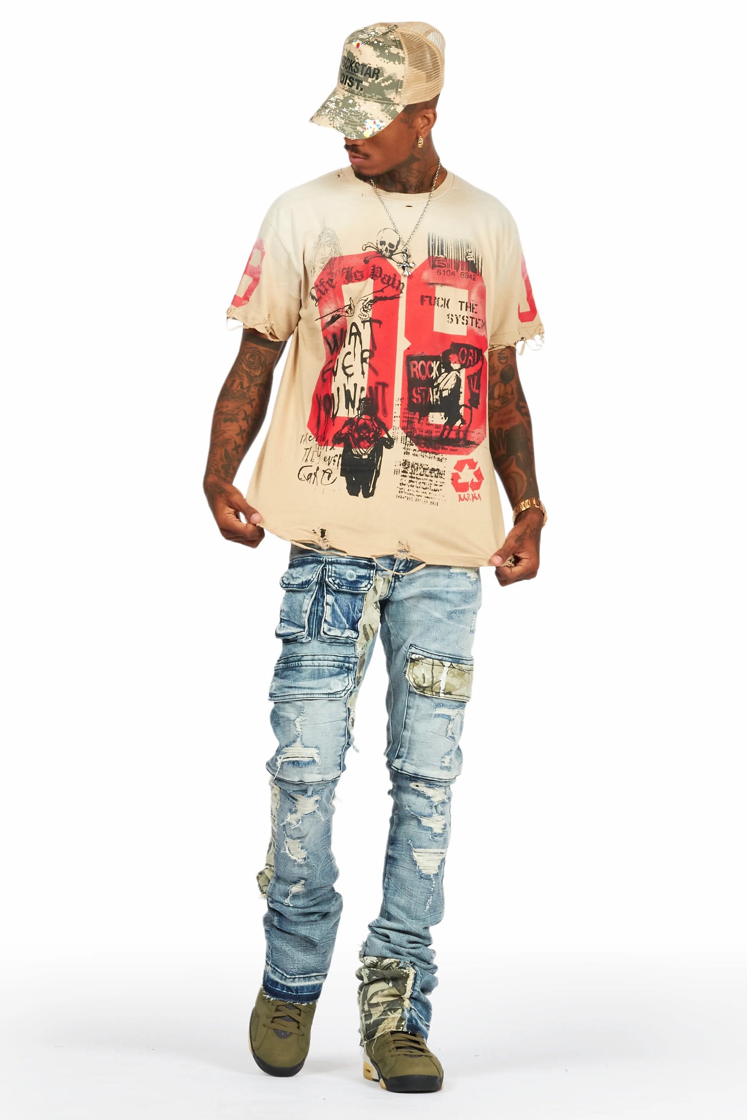 Zeta Blue Super Stacked Flare Jean