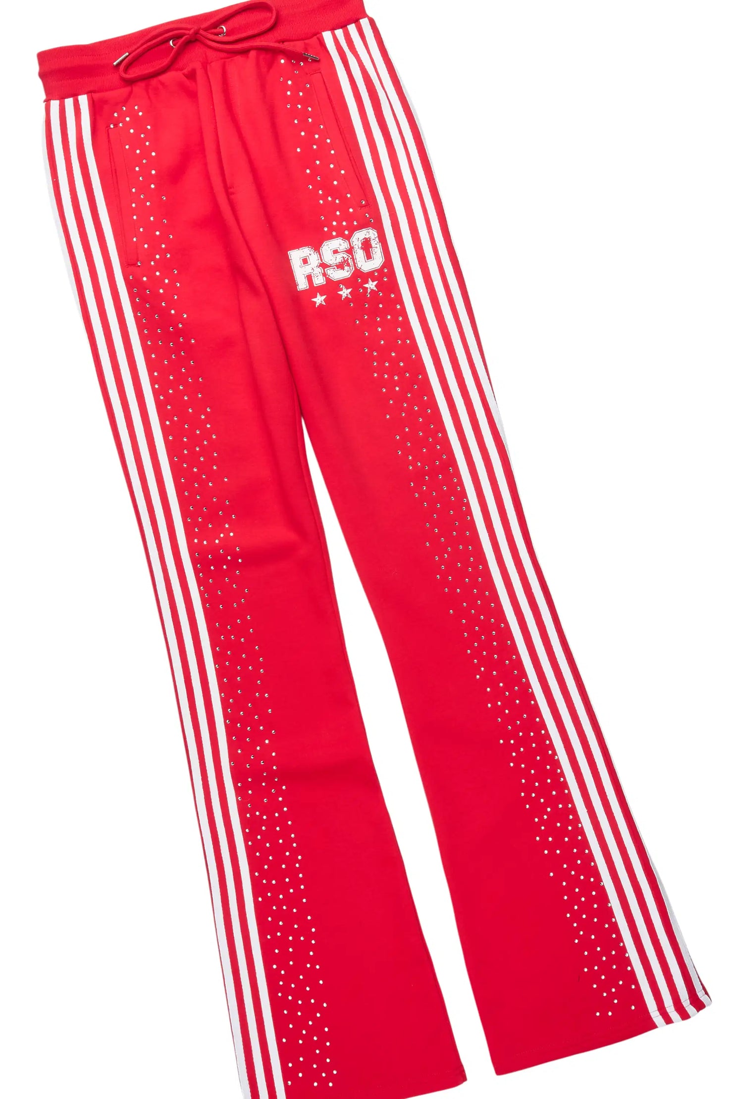 Tylla Red Rhinestone Hoodie/Baggy Pant Track Set