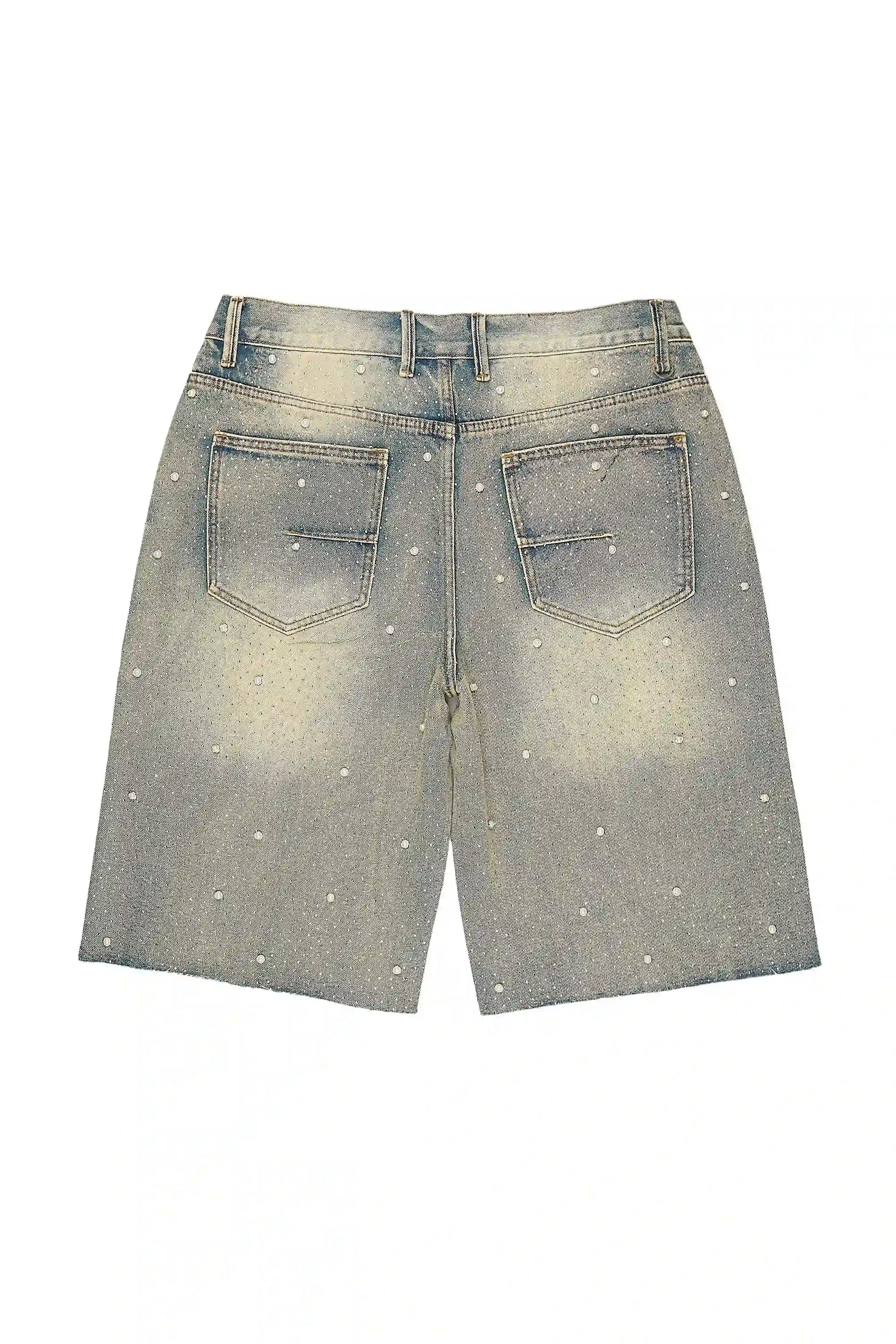 Rydell Blue Rhinestones Denim Short