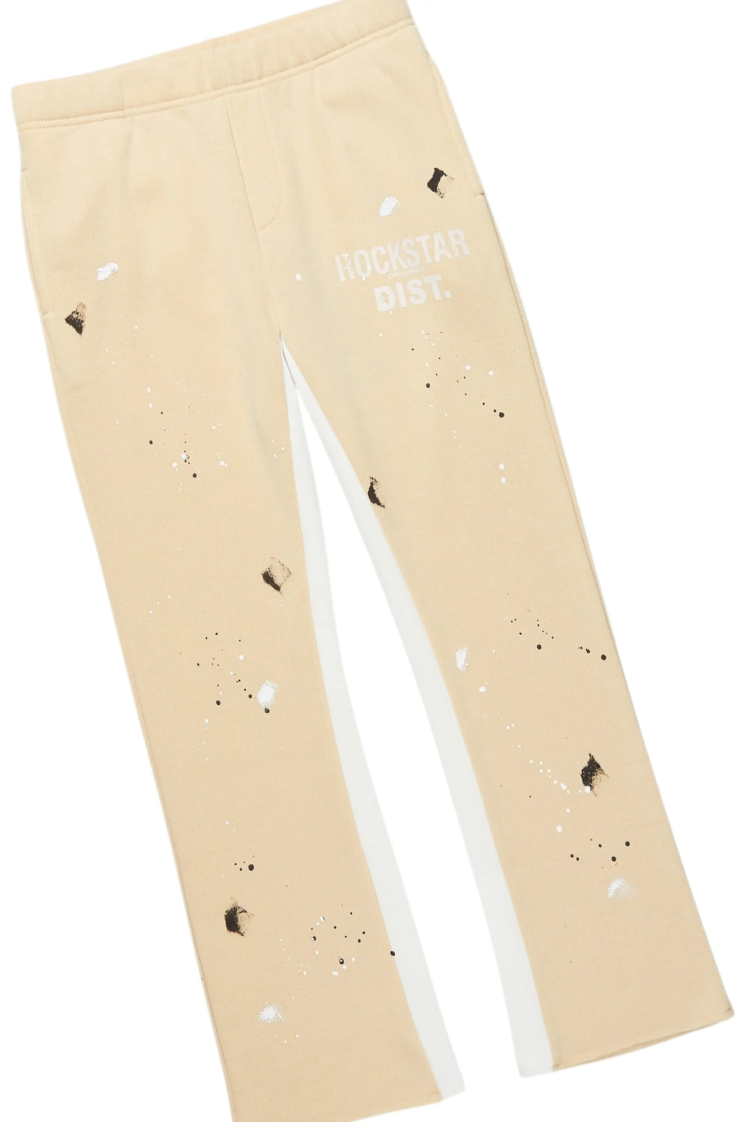 Boys Scottie Beige/White Baggy Stacked Track Set