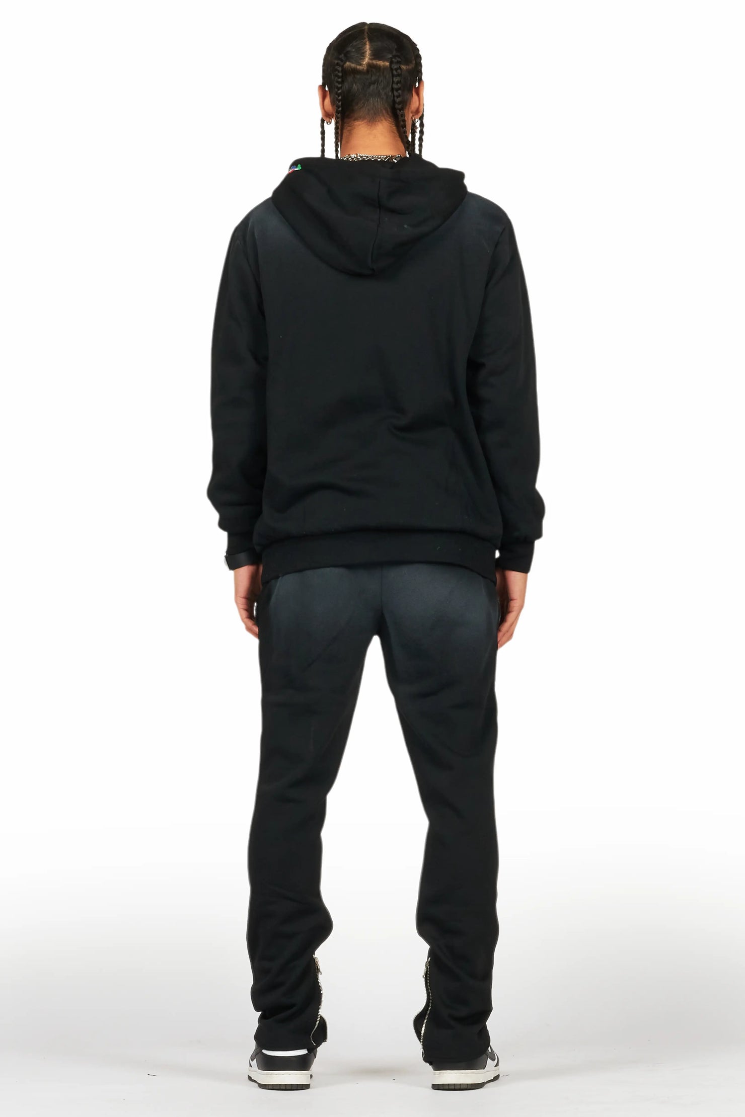 Rockstar Art Dist. Black Hoodie Slim Fit Track Set