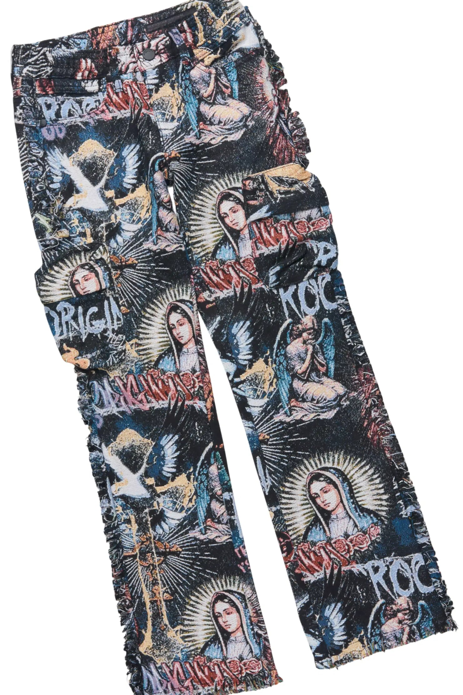 Boys All Eyes Black Hoodie & Dalai Multi Stacked Jean Set