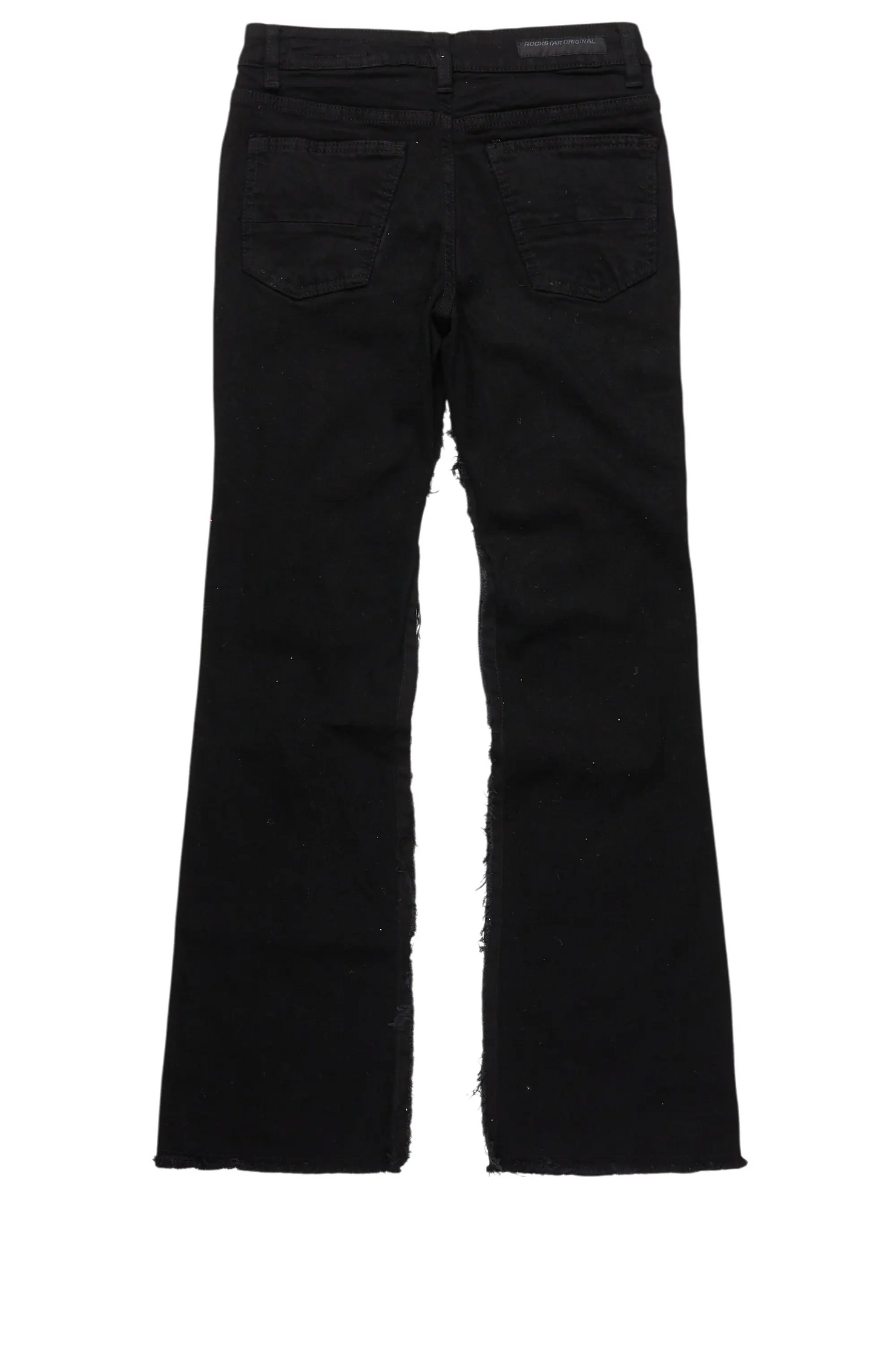 Boys Frasco Black Roller Paint Stacked Flare Jean