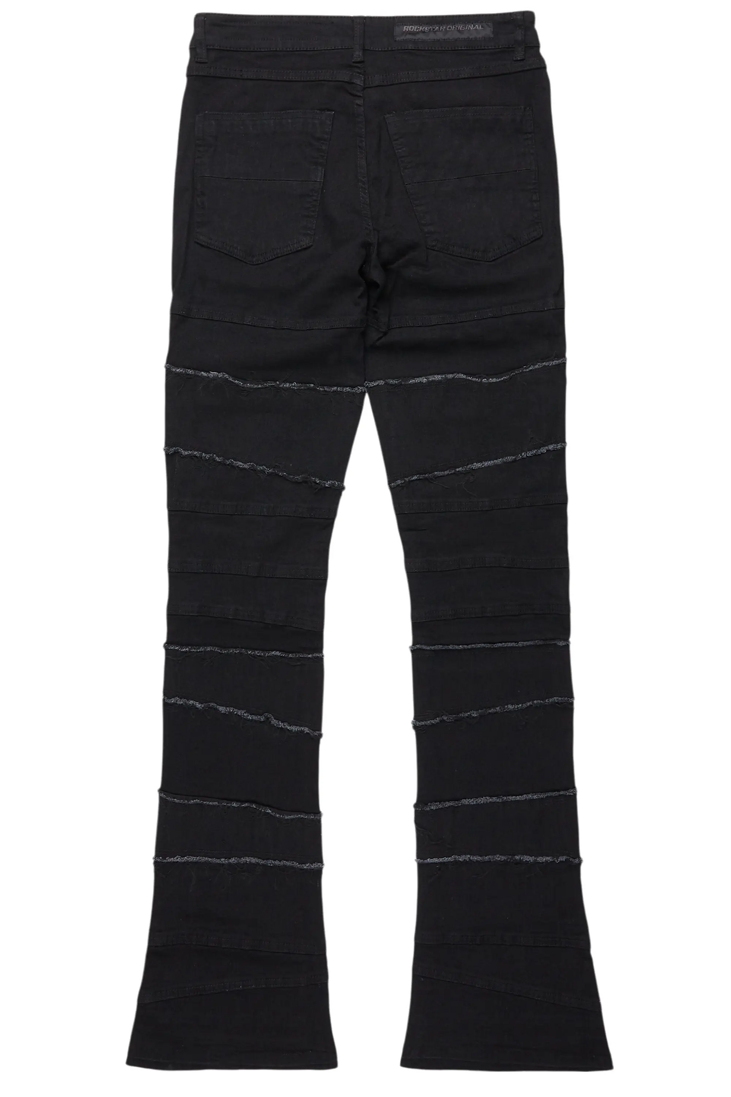 Franko Jet Black Stacked Flare Jean