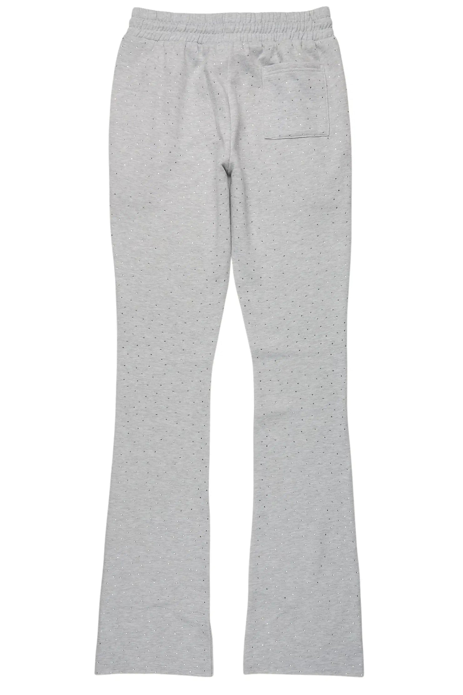 Alpine Rhinestone Heather Grey Stacked Flare Pant
