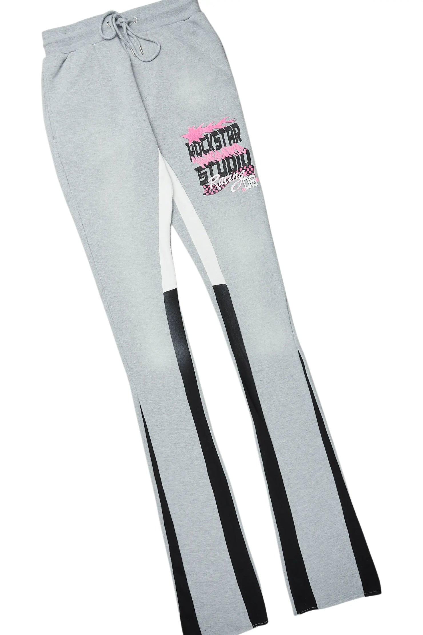 Anneso Heather Grey Super Stacked Hoodie Track Set