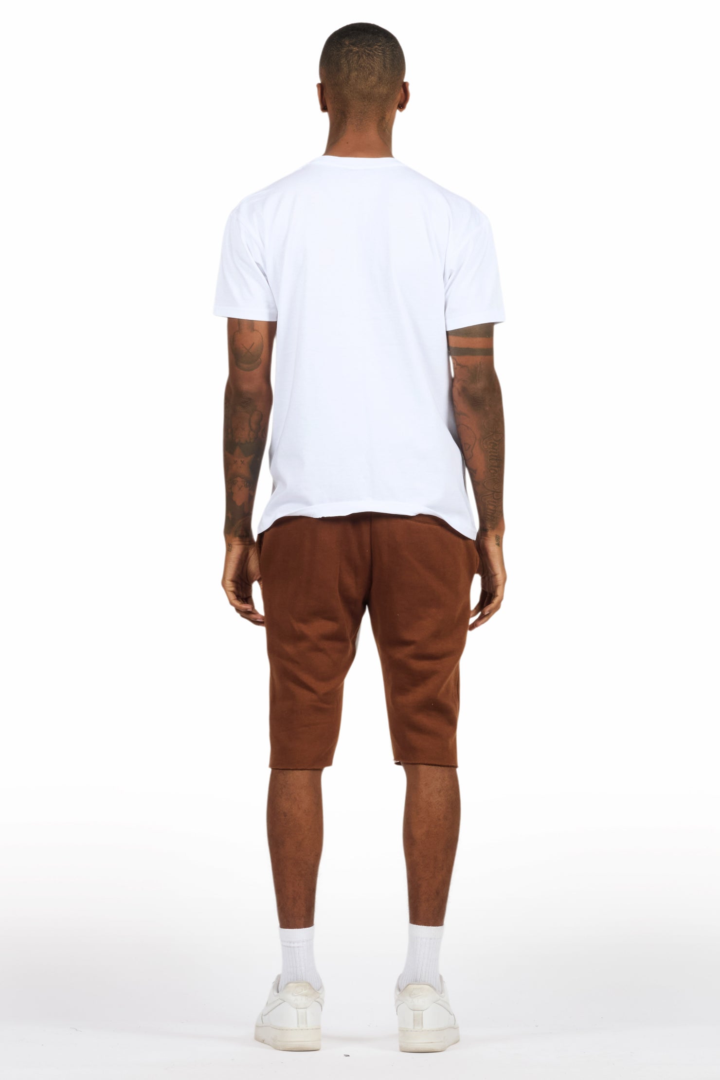 Sana White/Brown T-Shirt Short Set