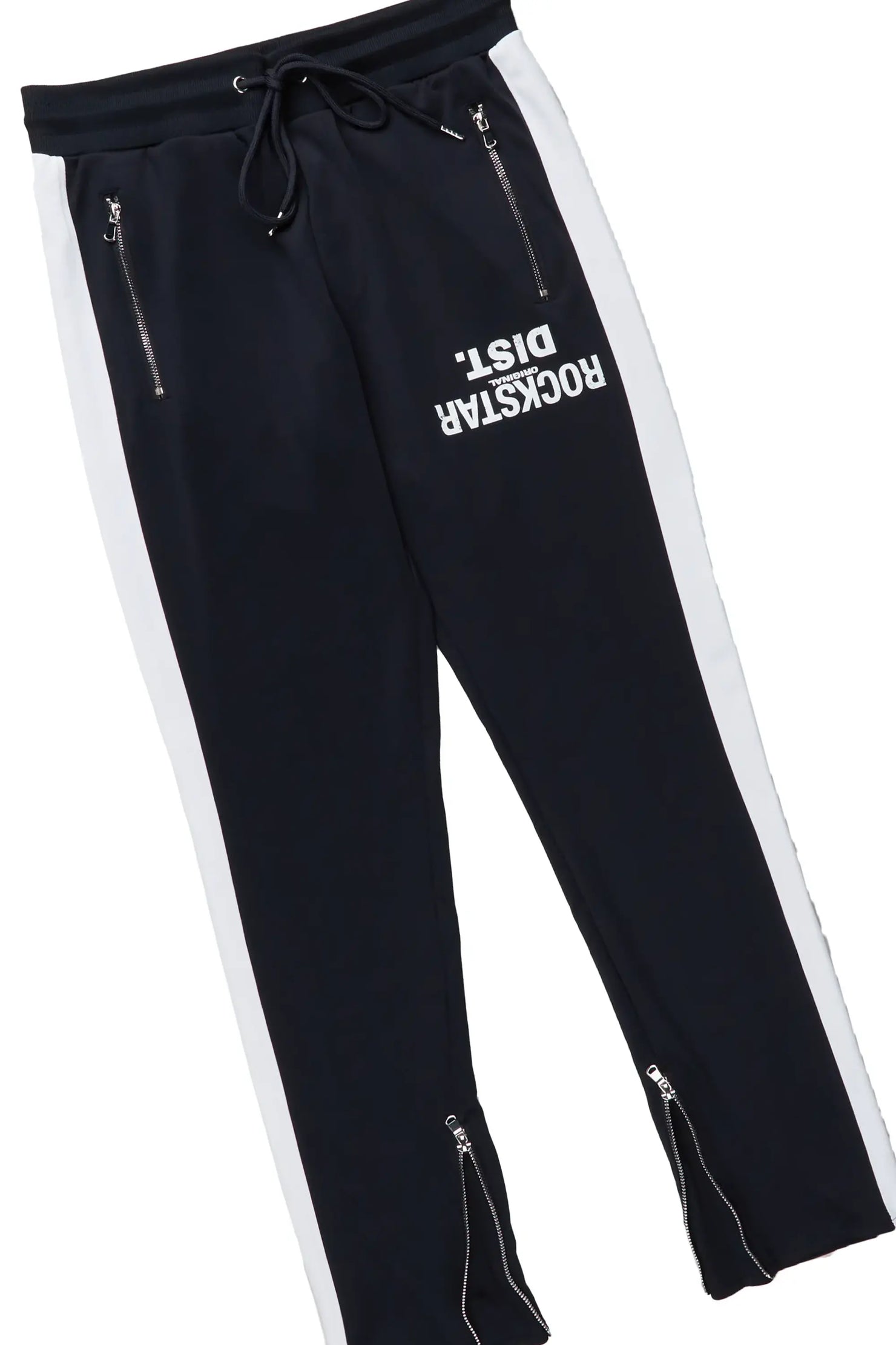 Dist. Town Black Slim Fit Tricot Track Set