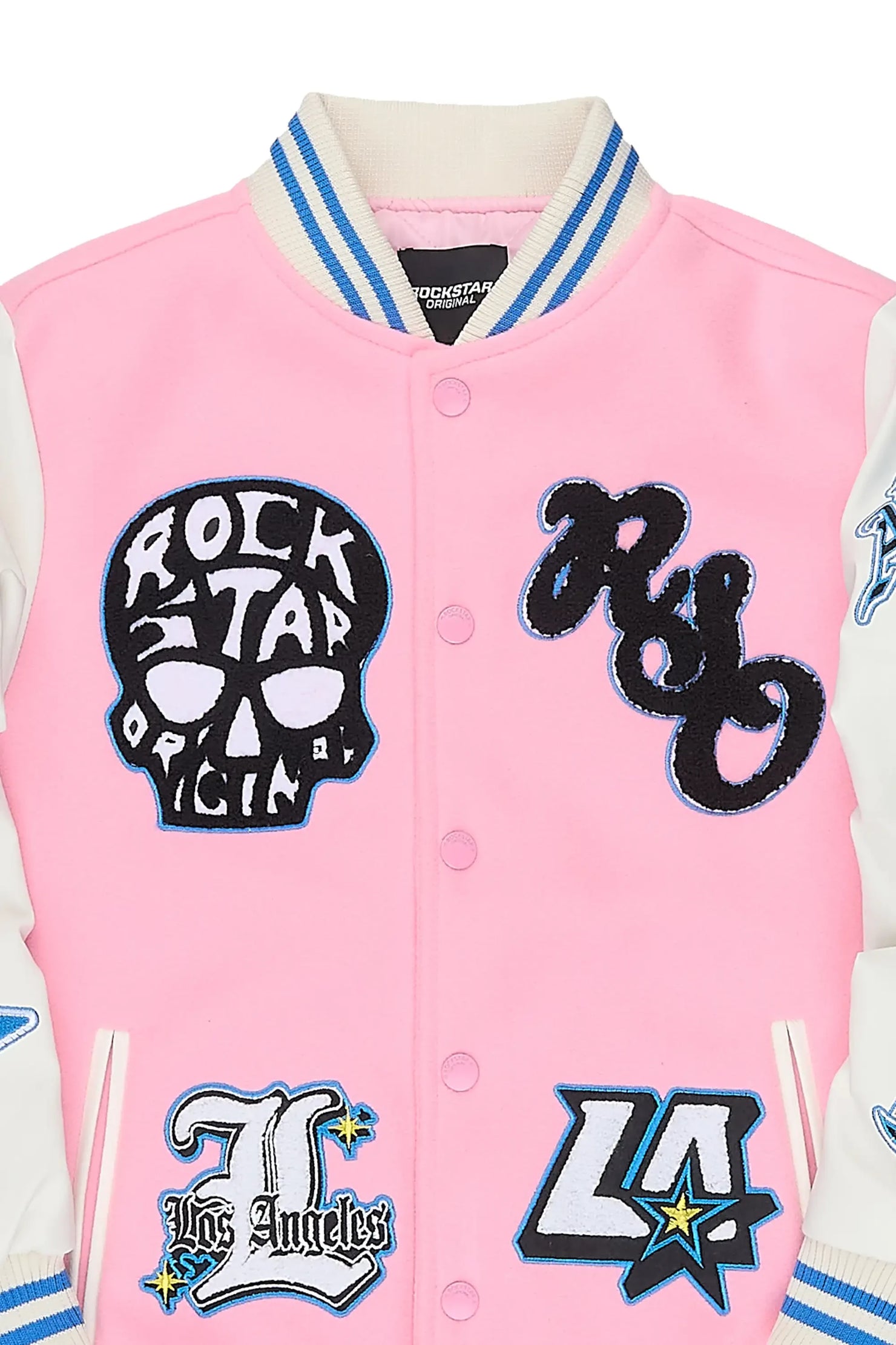 Girls Jermika Pink Oversized Varsity Jacket