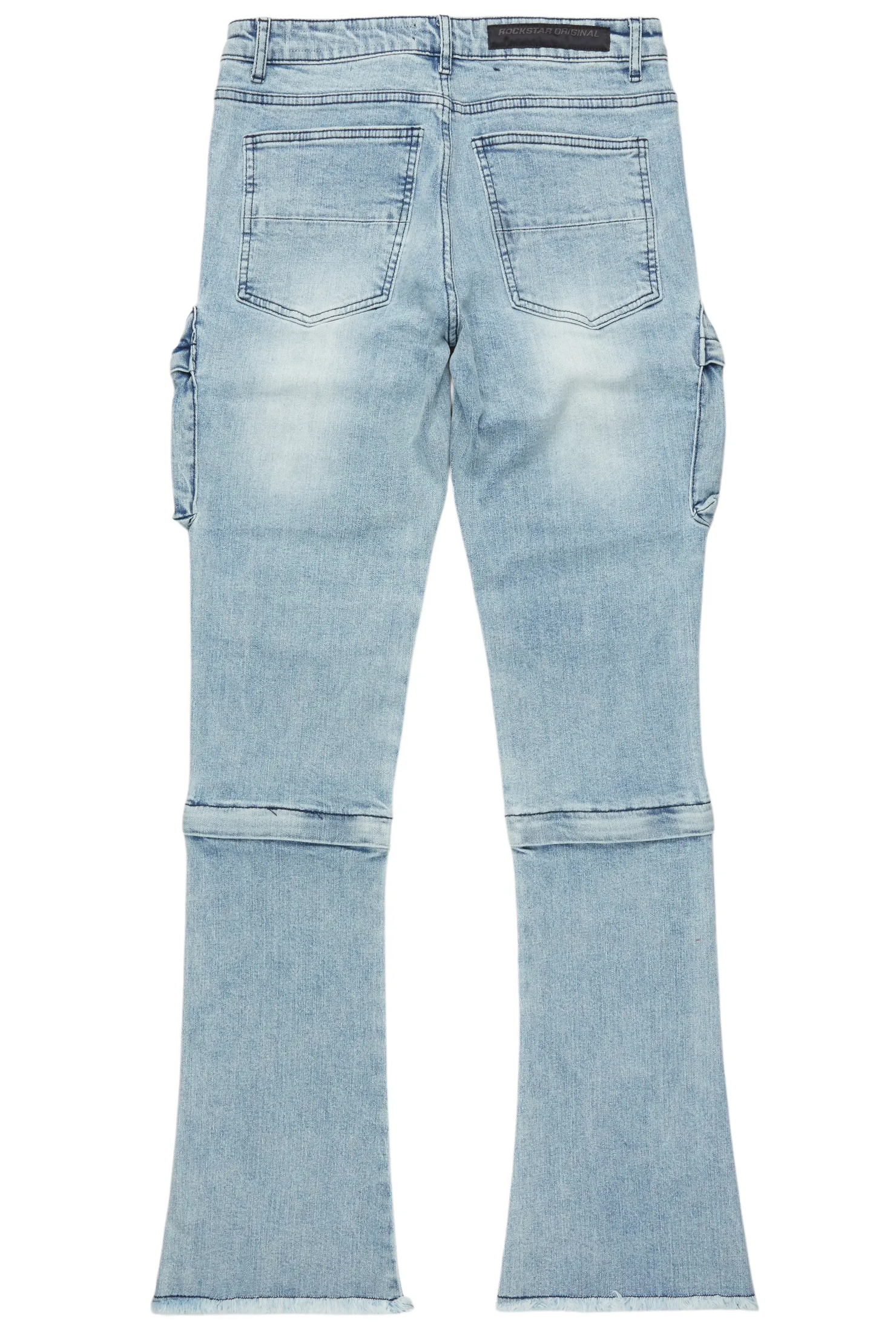 Jan Blue Stacked Flare Cargo Jean
