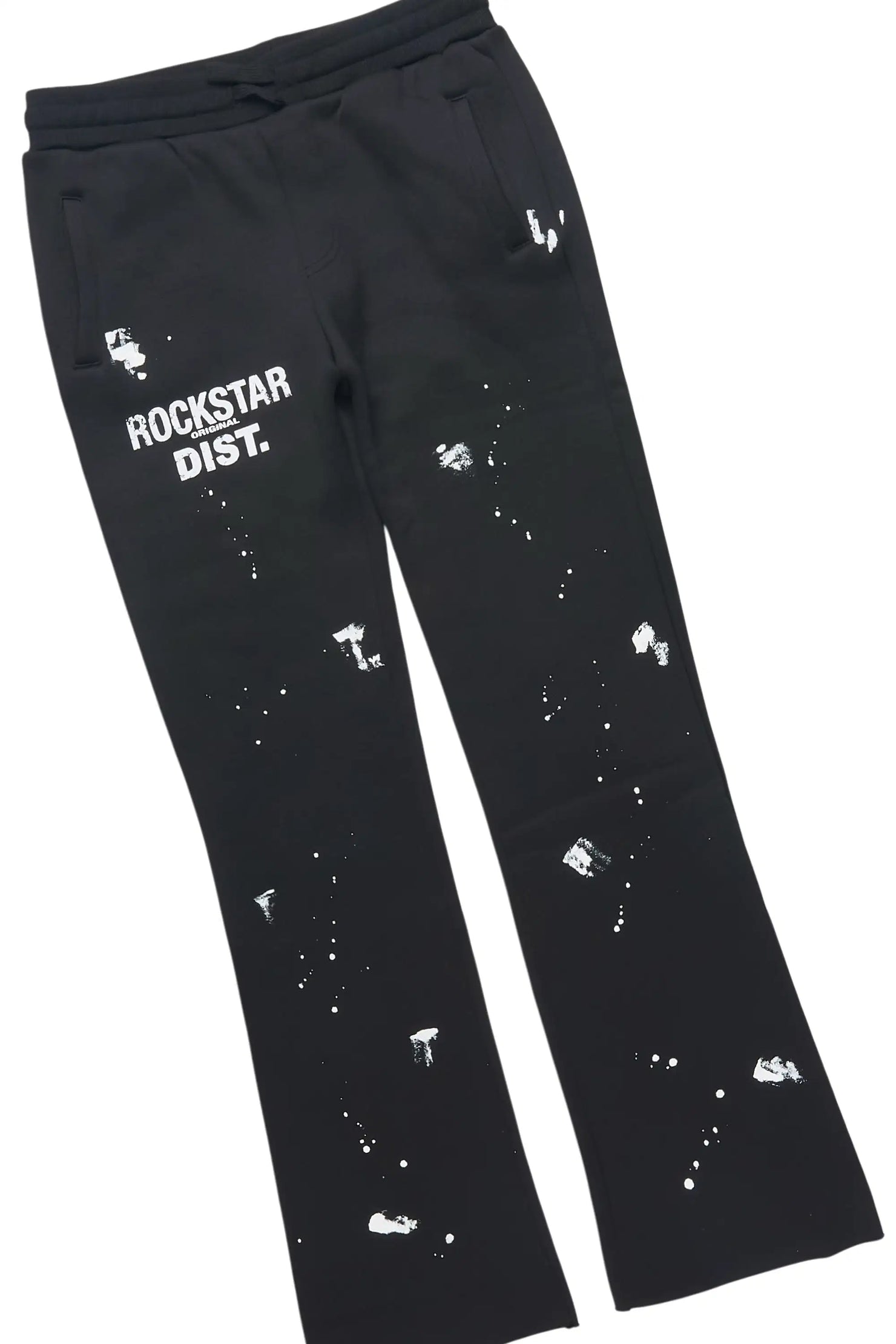Boys Raffer 2.0 Black/White Hoodie/Stacked Flare Track Set