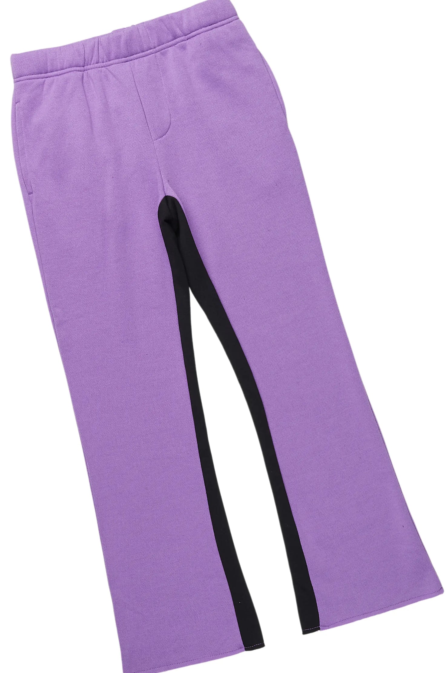 Boys Racer Black/Purple T-Shirt/Stacked Flare Pant Set