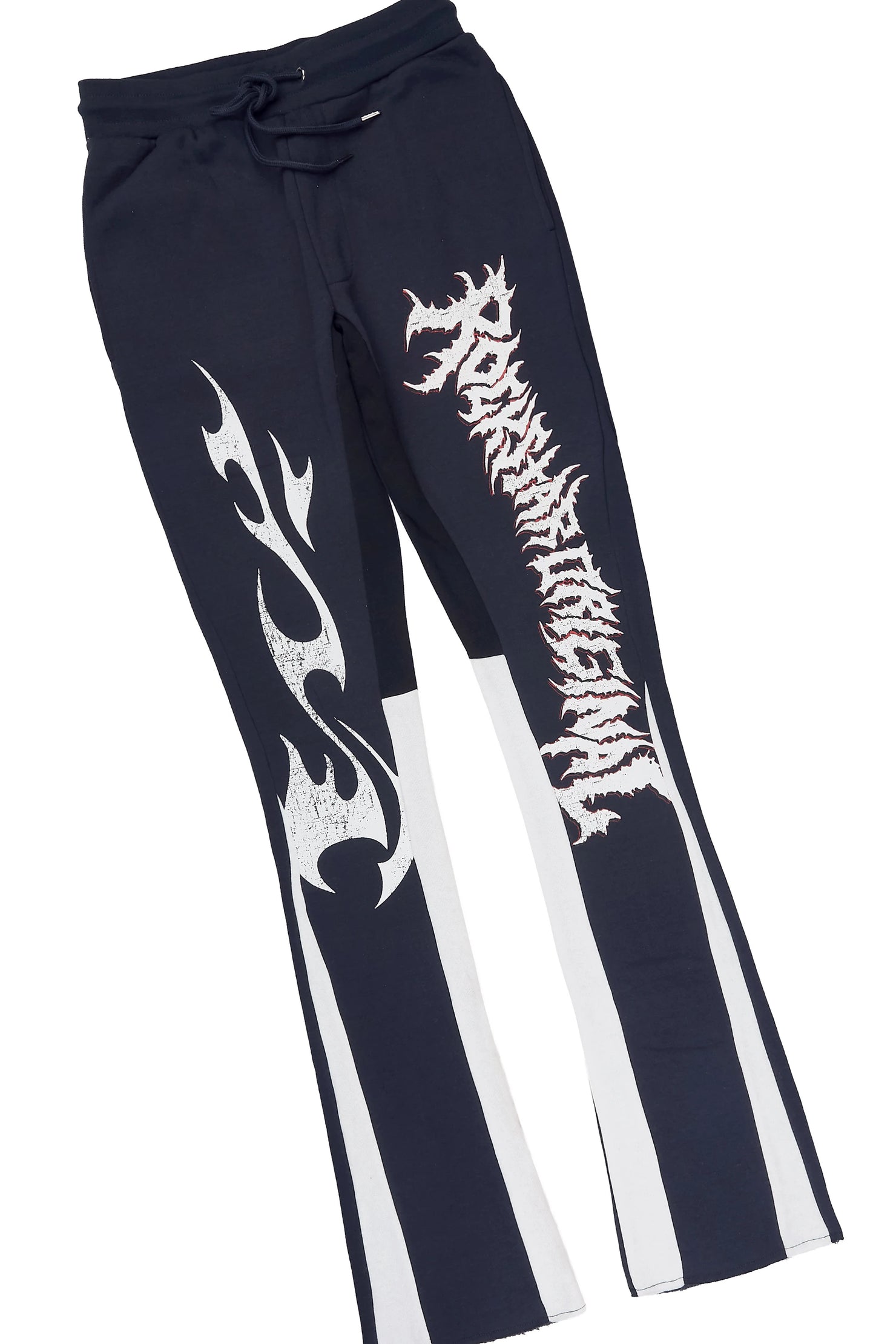Deathrow 3.0 White/Navy T-Shirt/Stacked Flare Pant Set