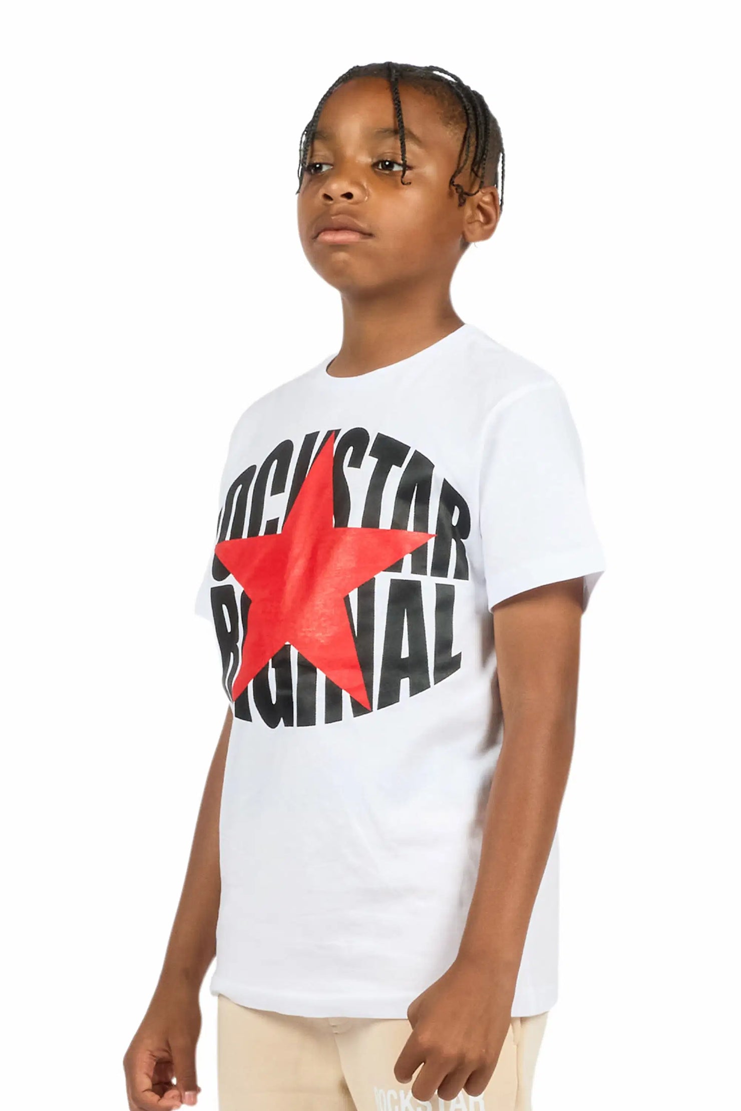 Boys Ezra 2.0 White/Red Graphic T-Shirt