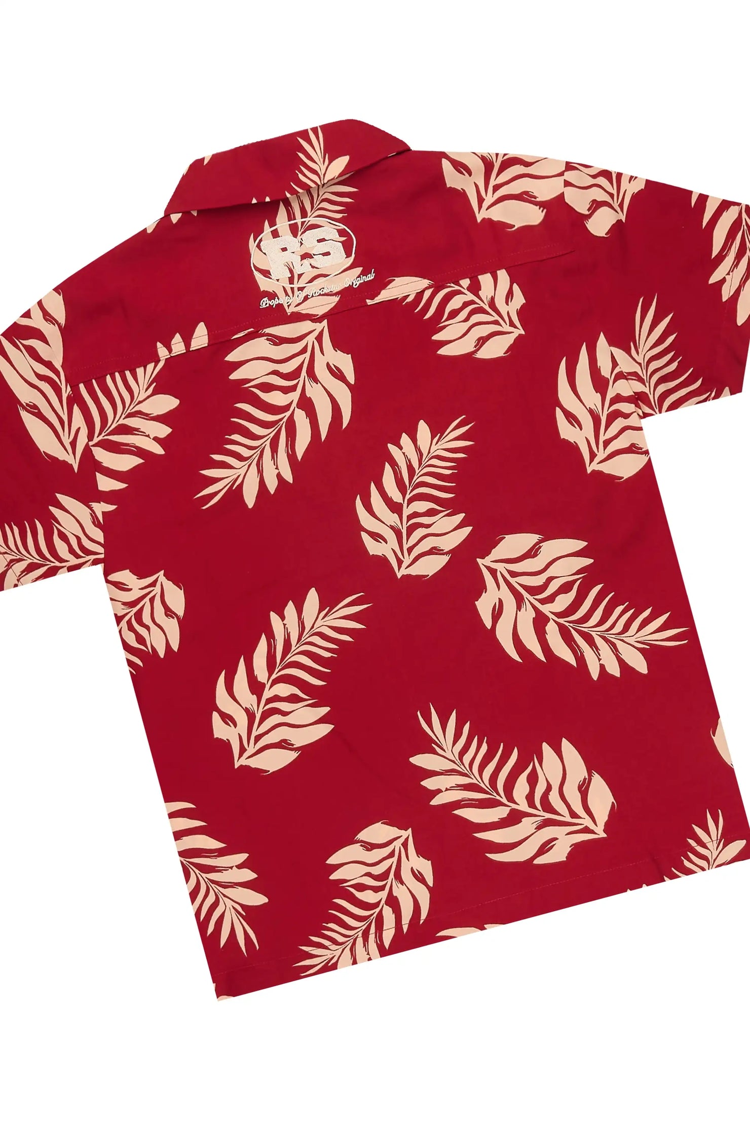 Boys Puka Red/Cream Button Down Shirt/Short Set