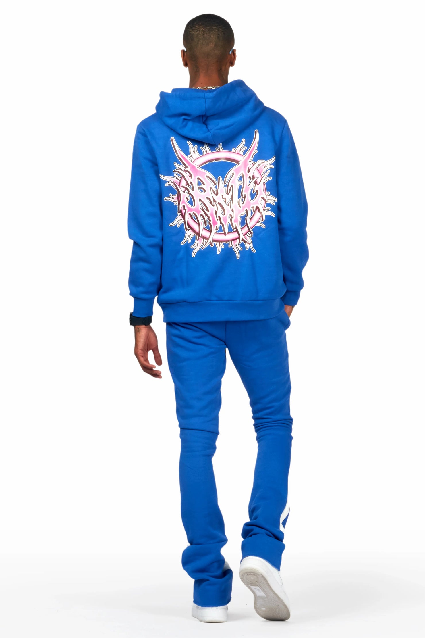 Ellio Royal Blue Stacked Flared Track Set