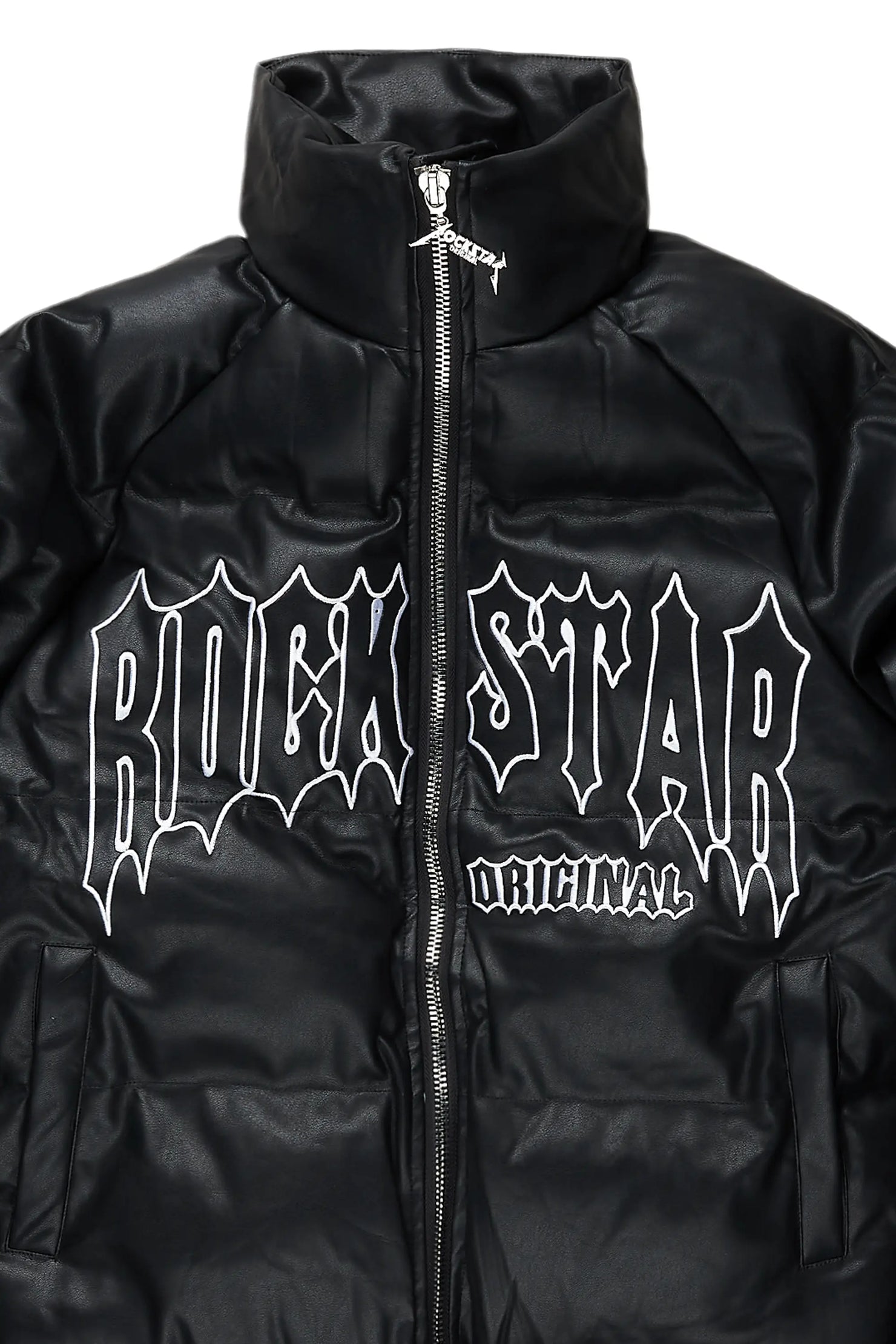 Ravi Black Hoodless Puffer Jacket