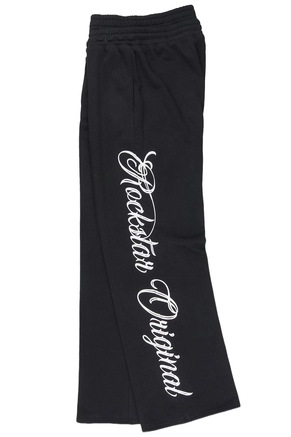Ivola Black Double Waisted Baggy Fit Pant