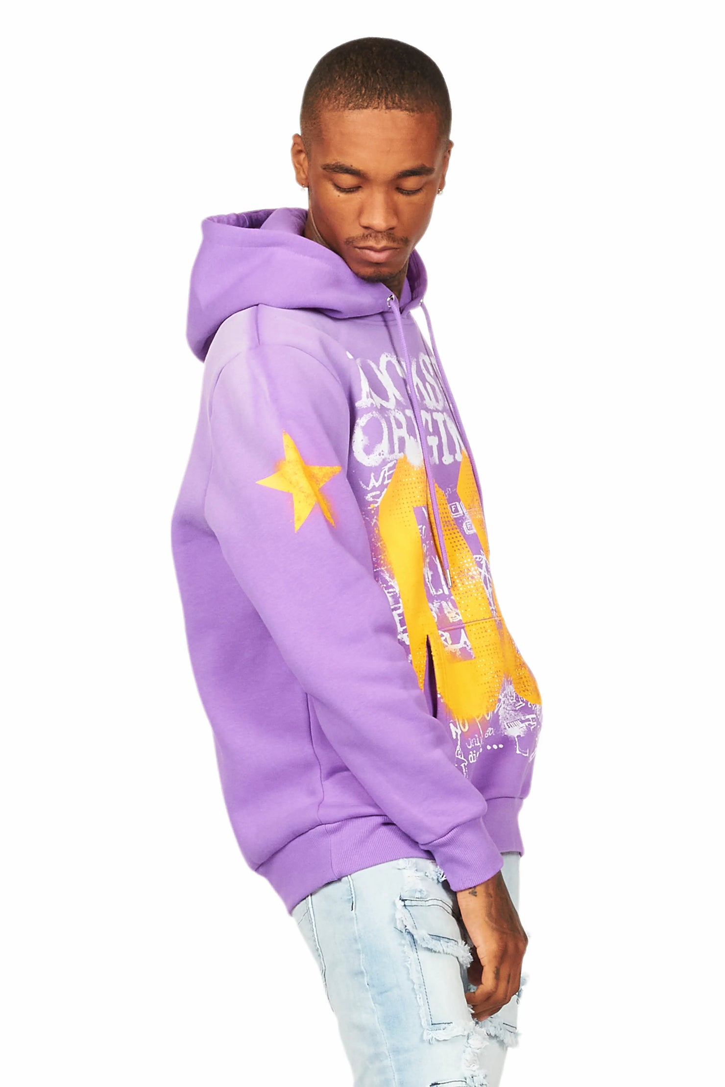 Addax Purple/Yellow Graphic Hoodie